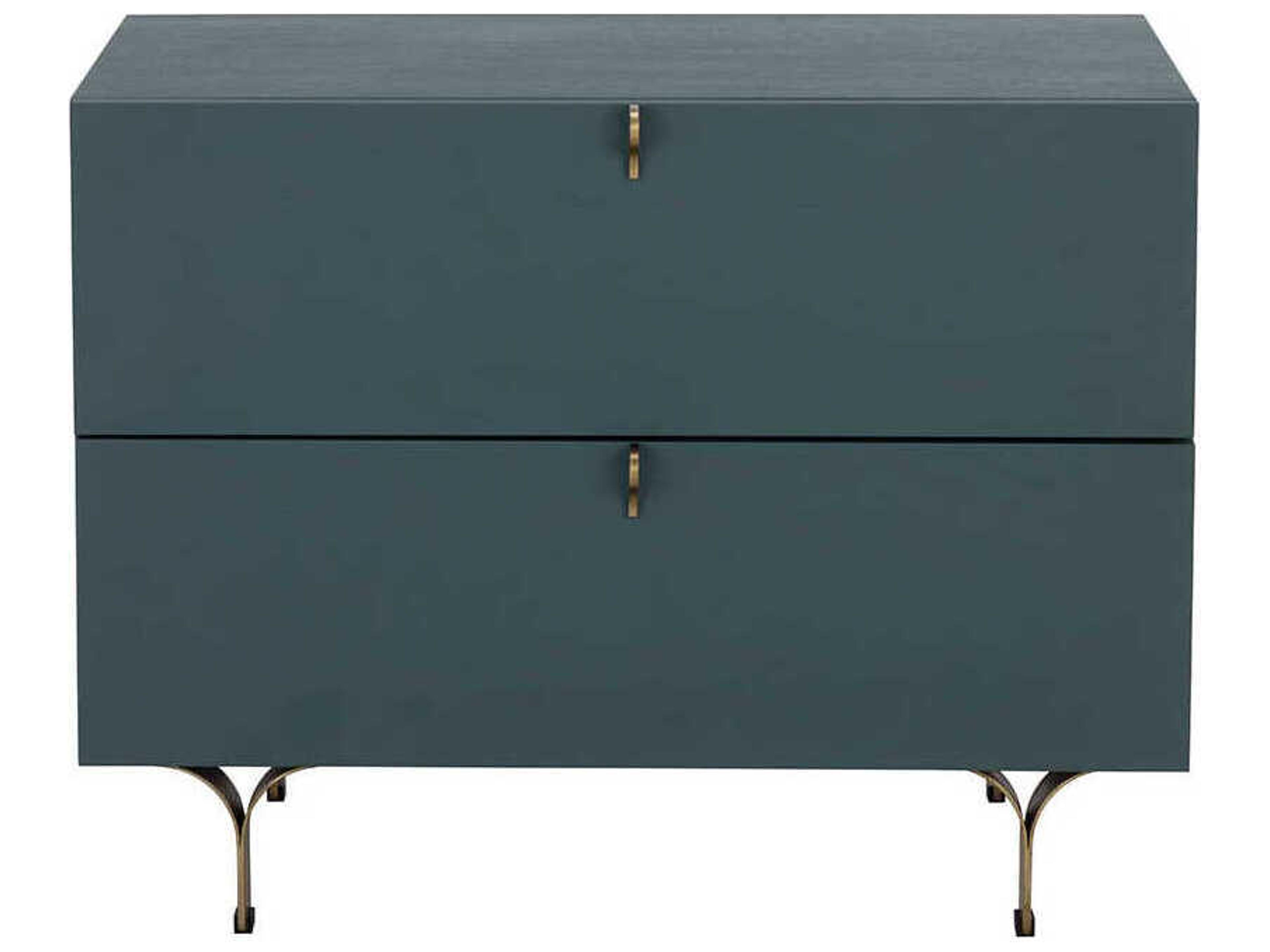 Sunpan Celine 2-Drawers Blue Acacia Wood Nightstand