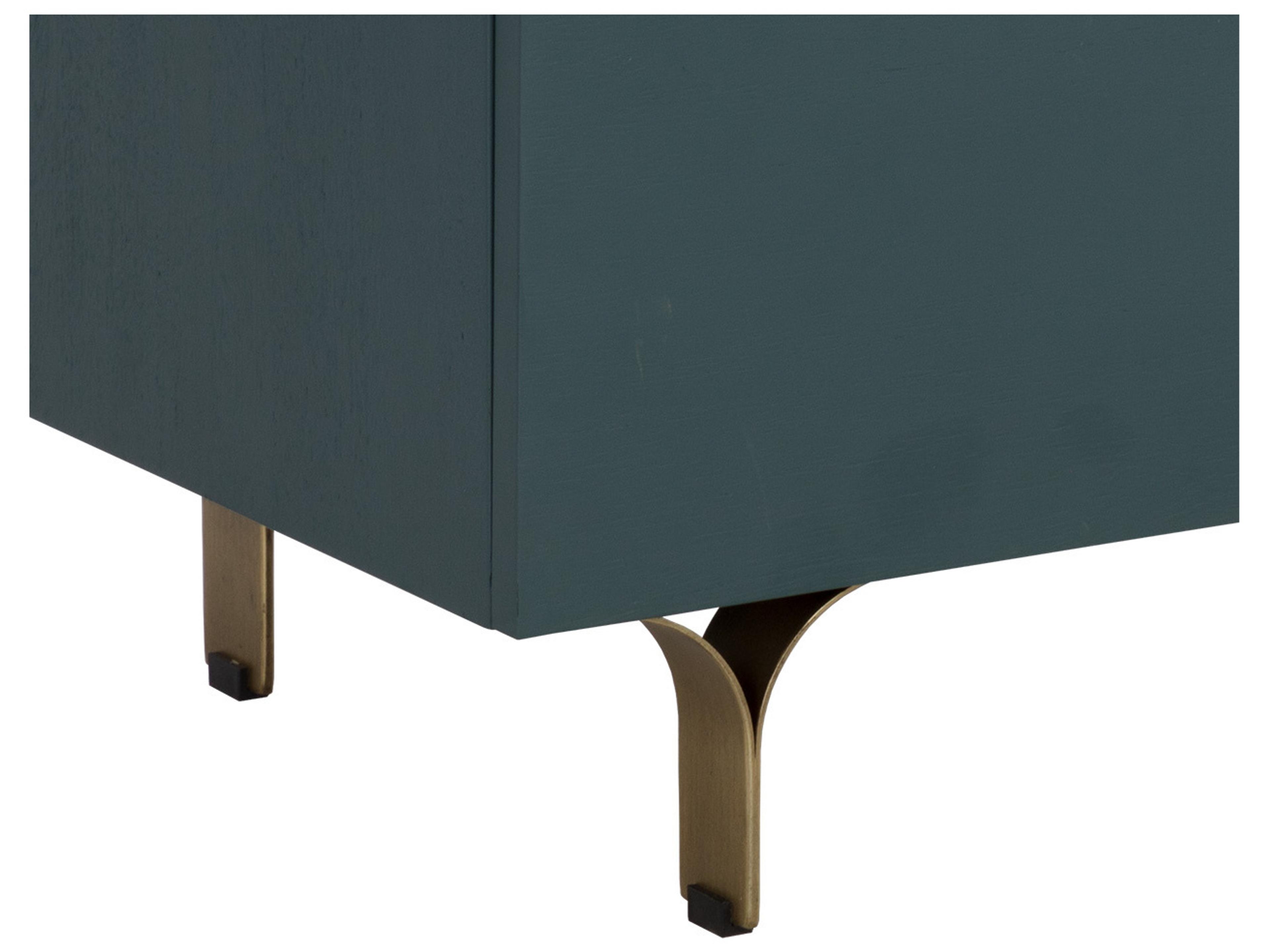 Sunpan Celine 2-Drawers Blue Acacia Wood Nightstand