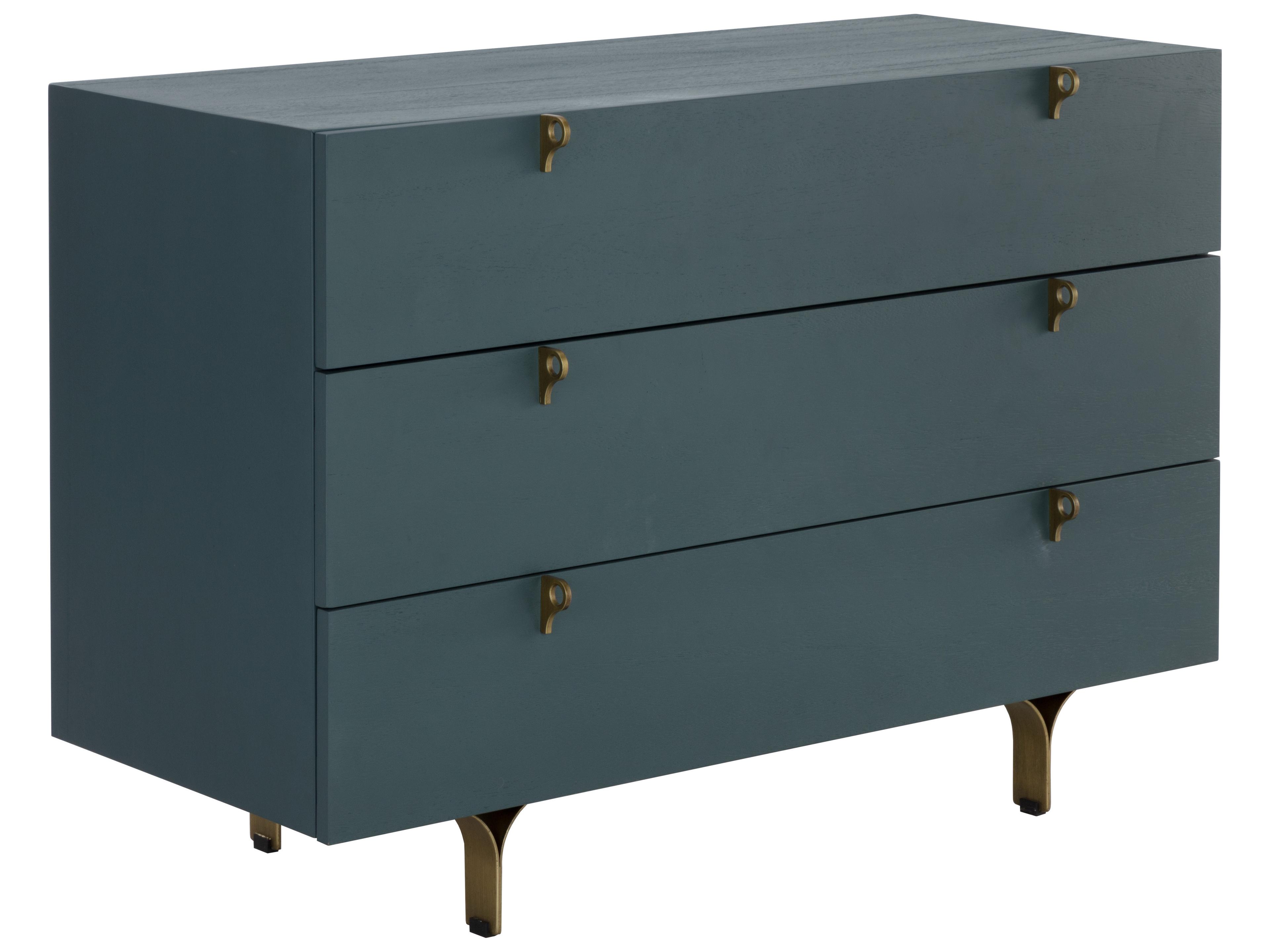 Sunpan Celine 3-Drawers Blue Acacia Wood Single Dresser