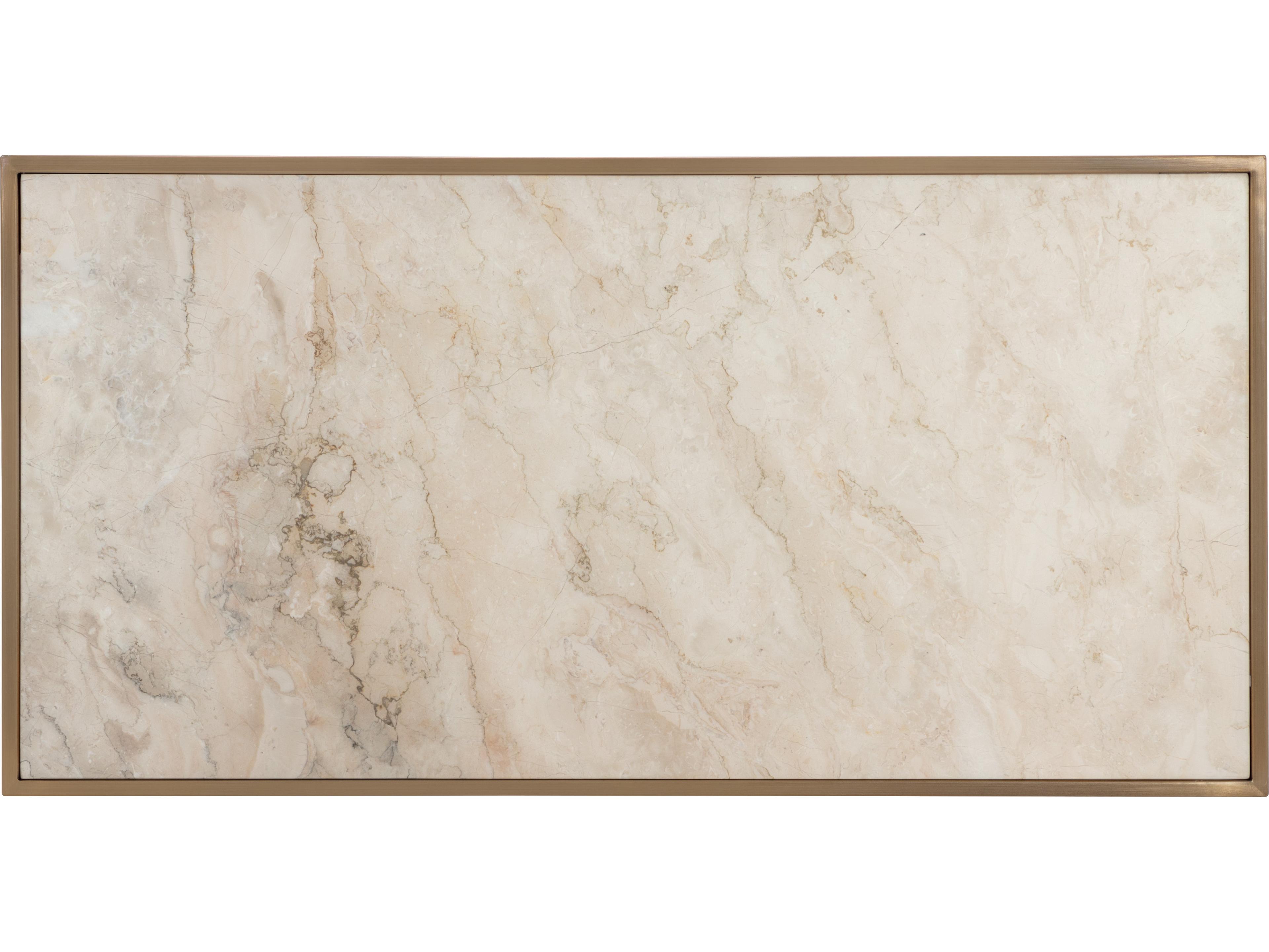 Sunpan Kamali Rectangular Marble Matte Antique Gold End Table
