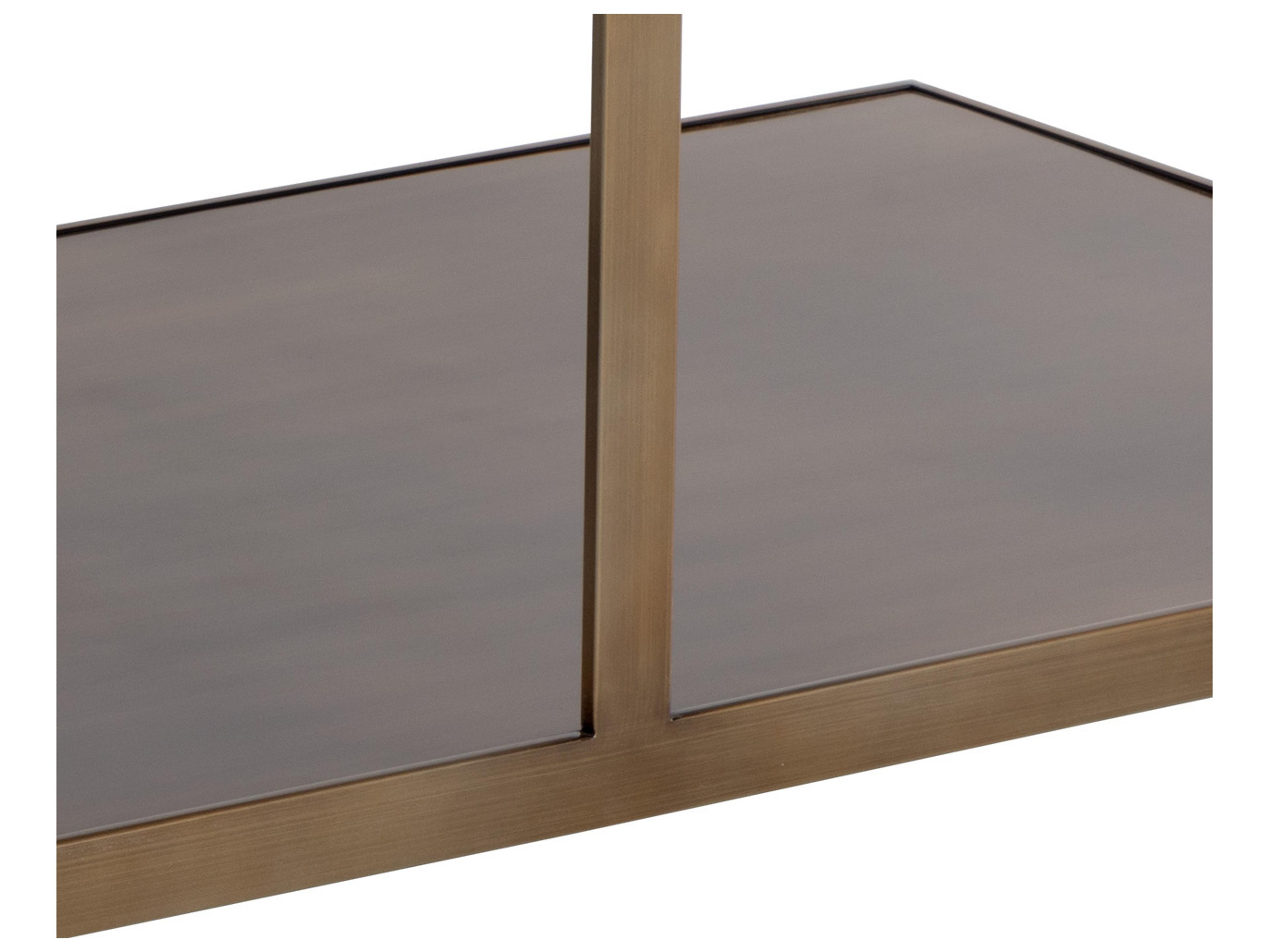 Sunpan Kamali Rectangular Marble Matte Antique Gold Coffee Table