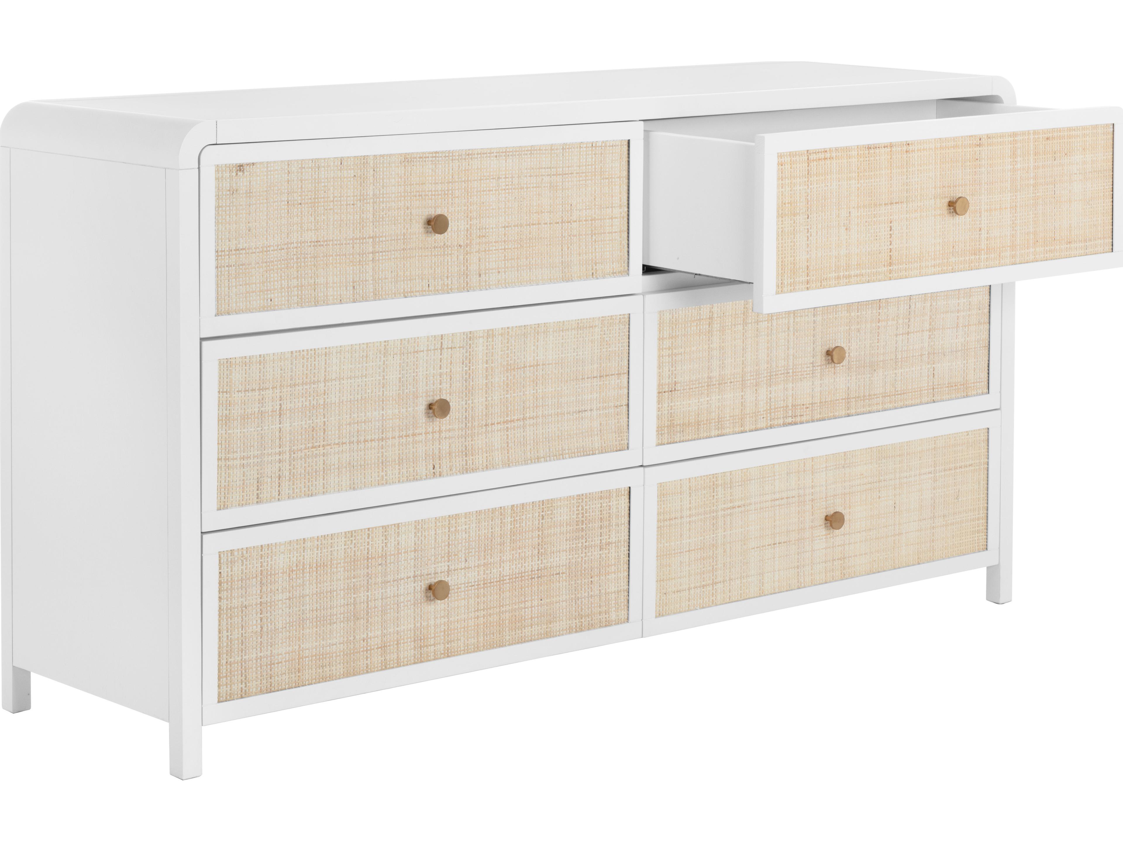 Tierra 6-Drawers Oak Wood Double Dresser
