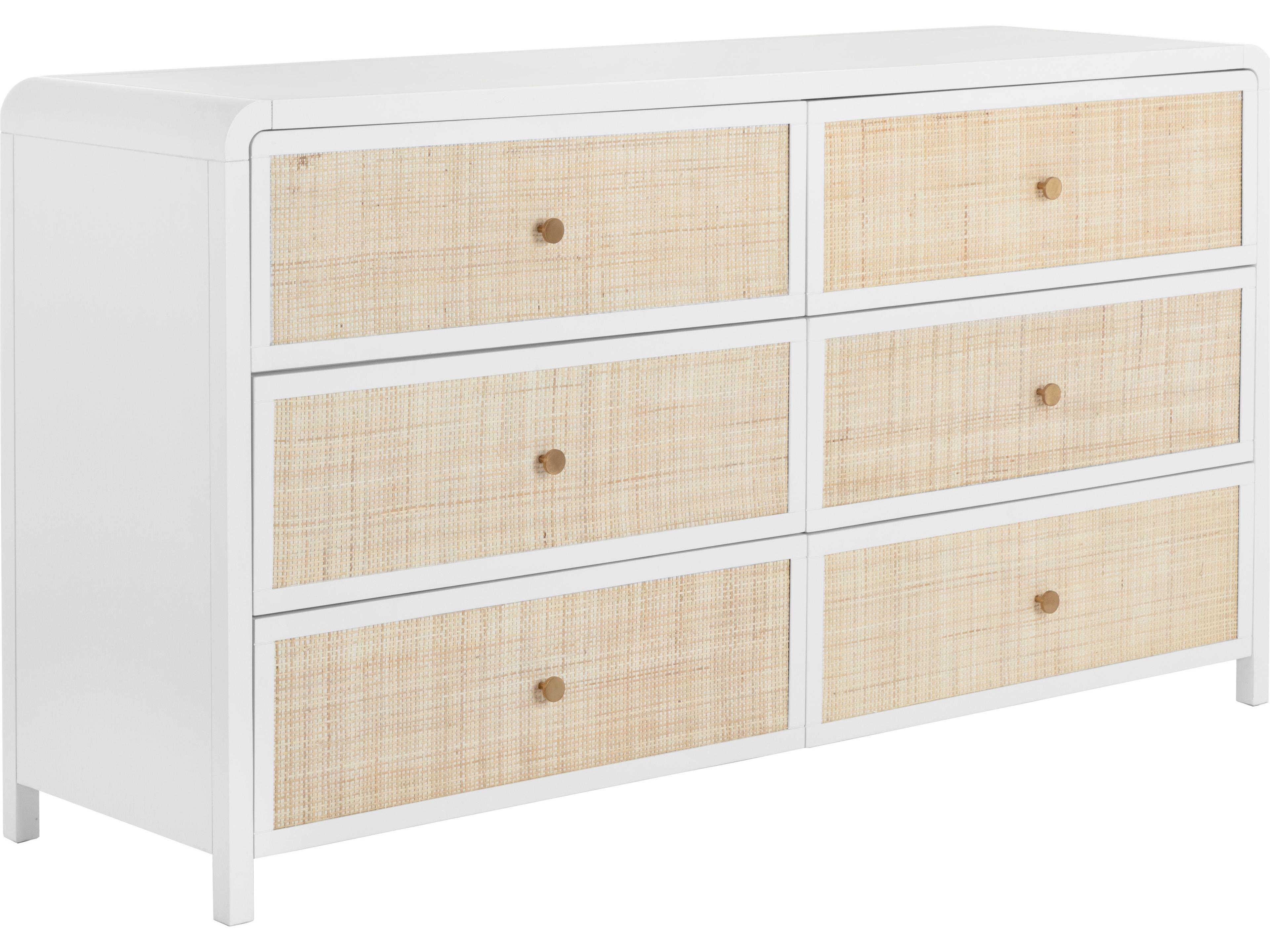 Sunpan Tierra 6-Drawers Oak Wood Double Dresser