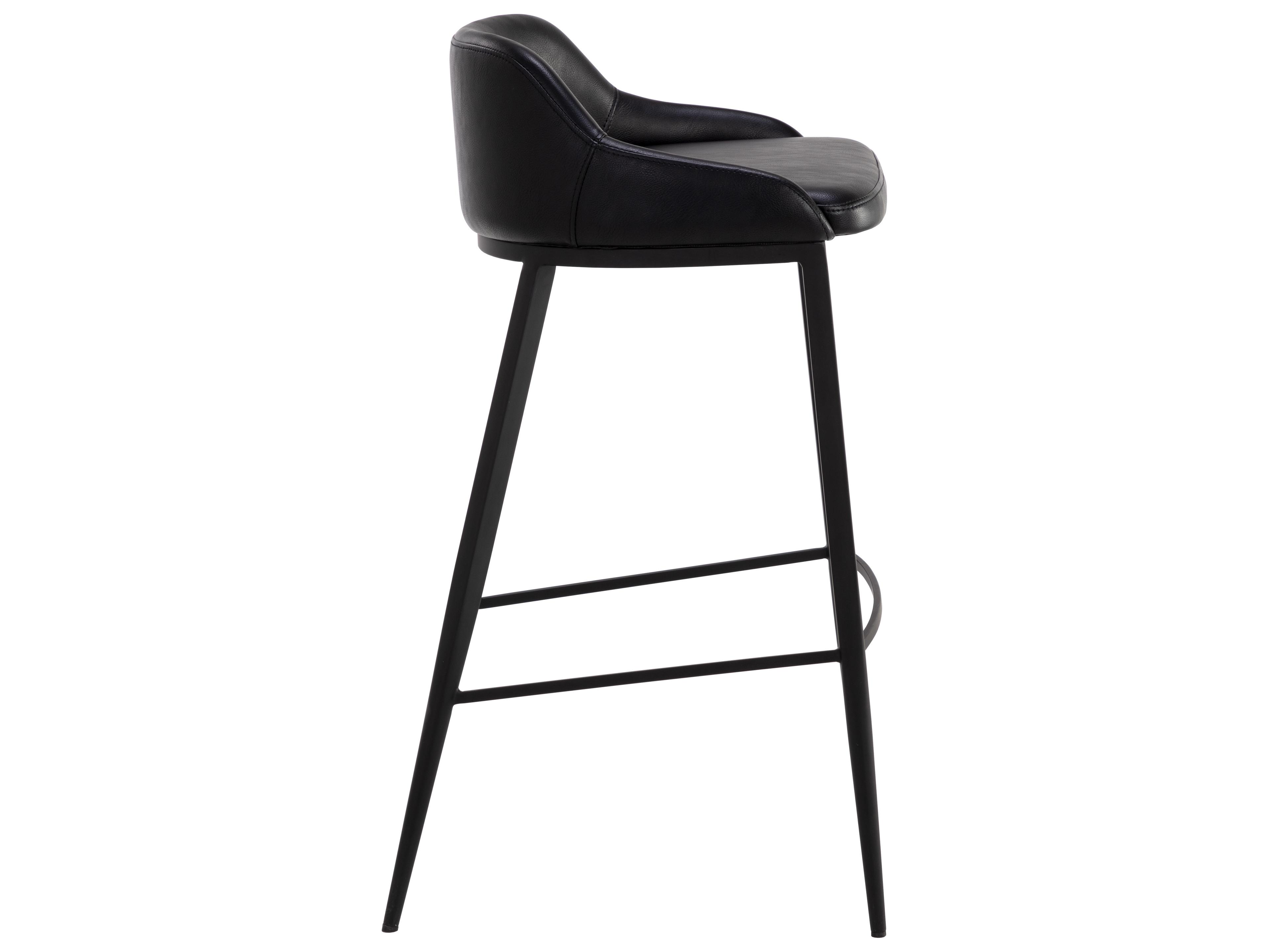 Sunpan Astra Black Nightfall Faux Leather Bar Stool