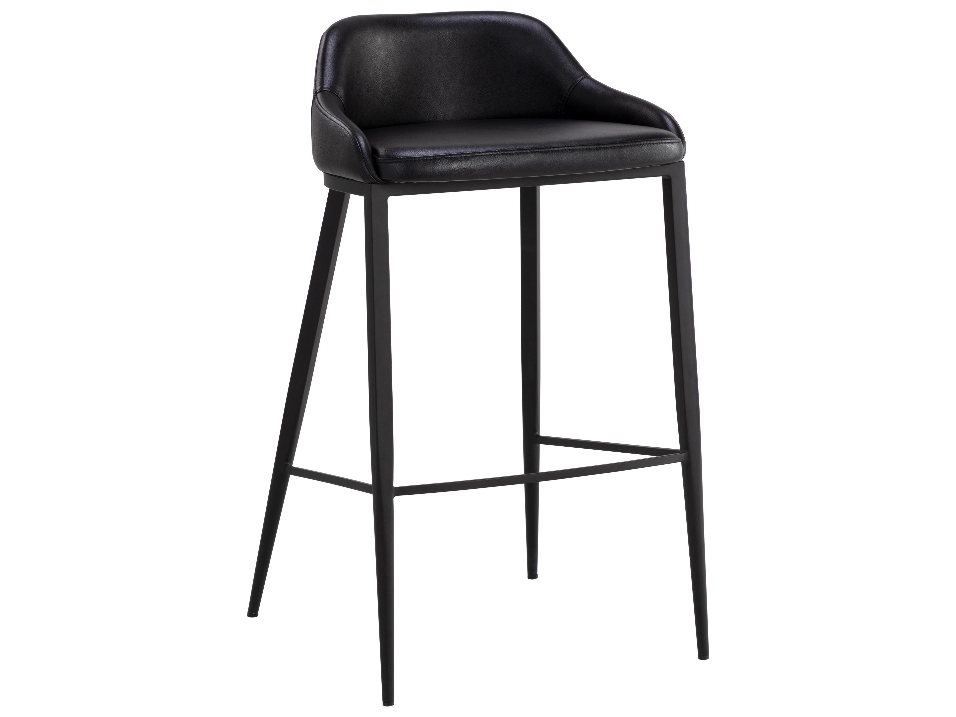 Astra Barstool in Nightfall Black Faux Leather