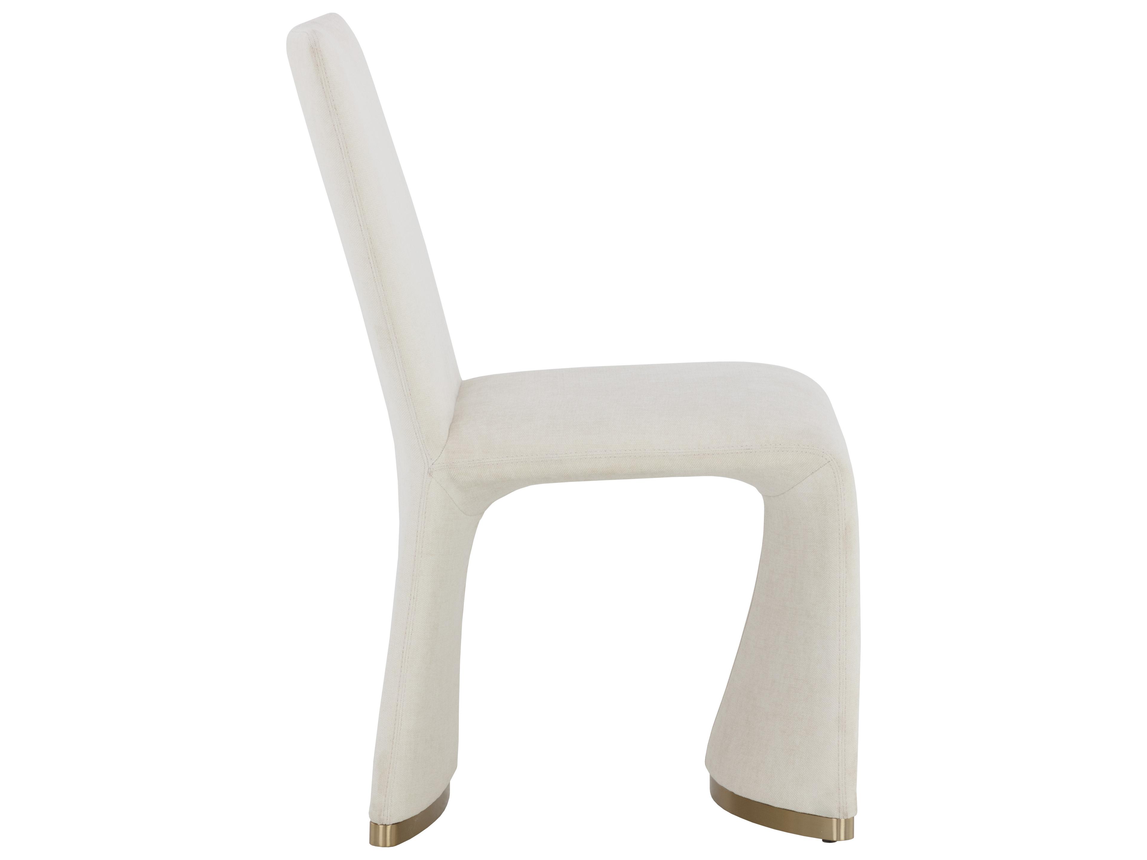 Sunpan Iluka White Upholstered Side Dining Chair