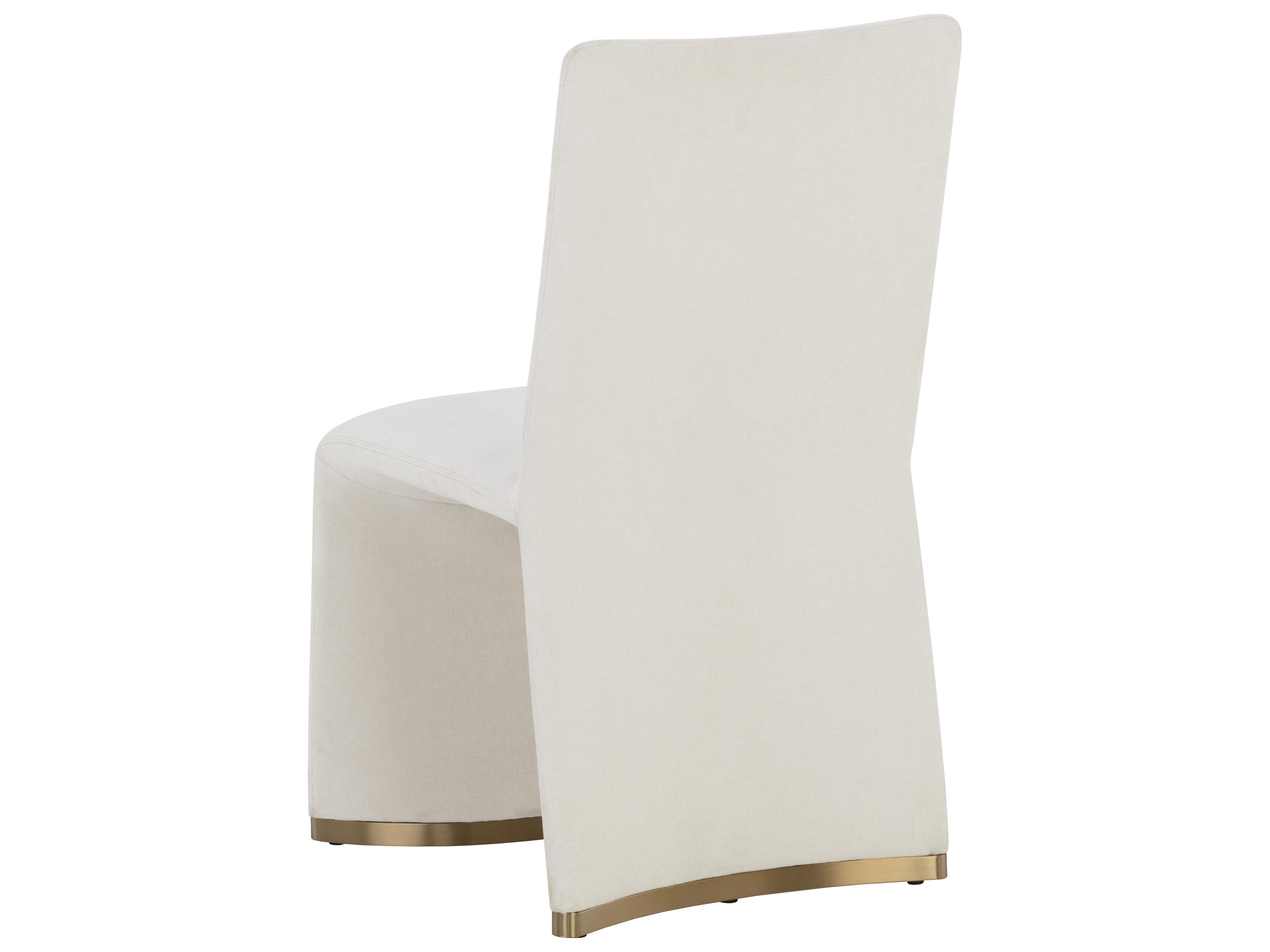Sunpan Iluka White Upholstered Side Dining Chair