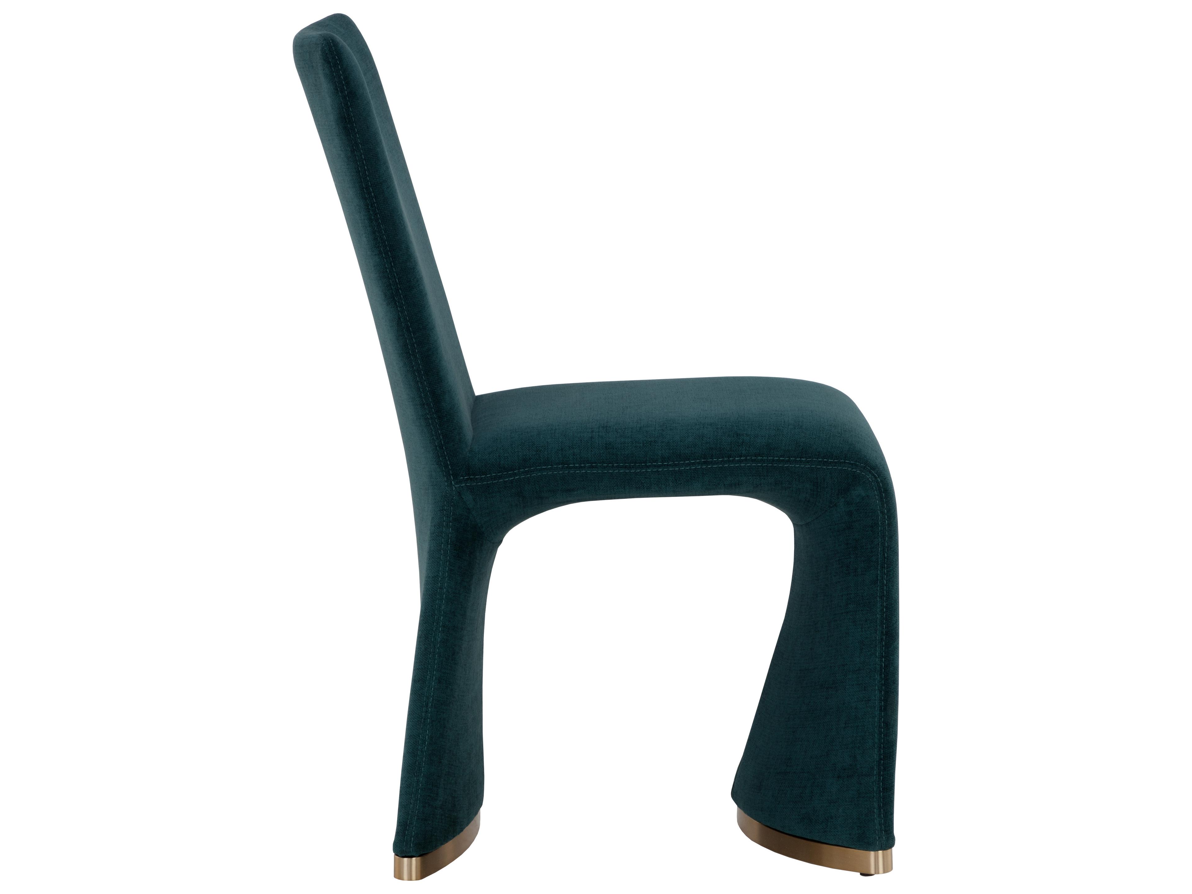 Sunpan Iluka Blue Upholstered Side Dining Chair