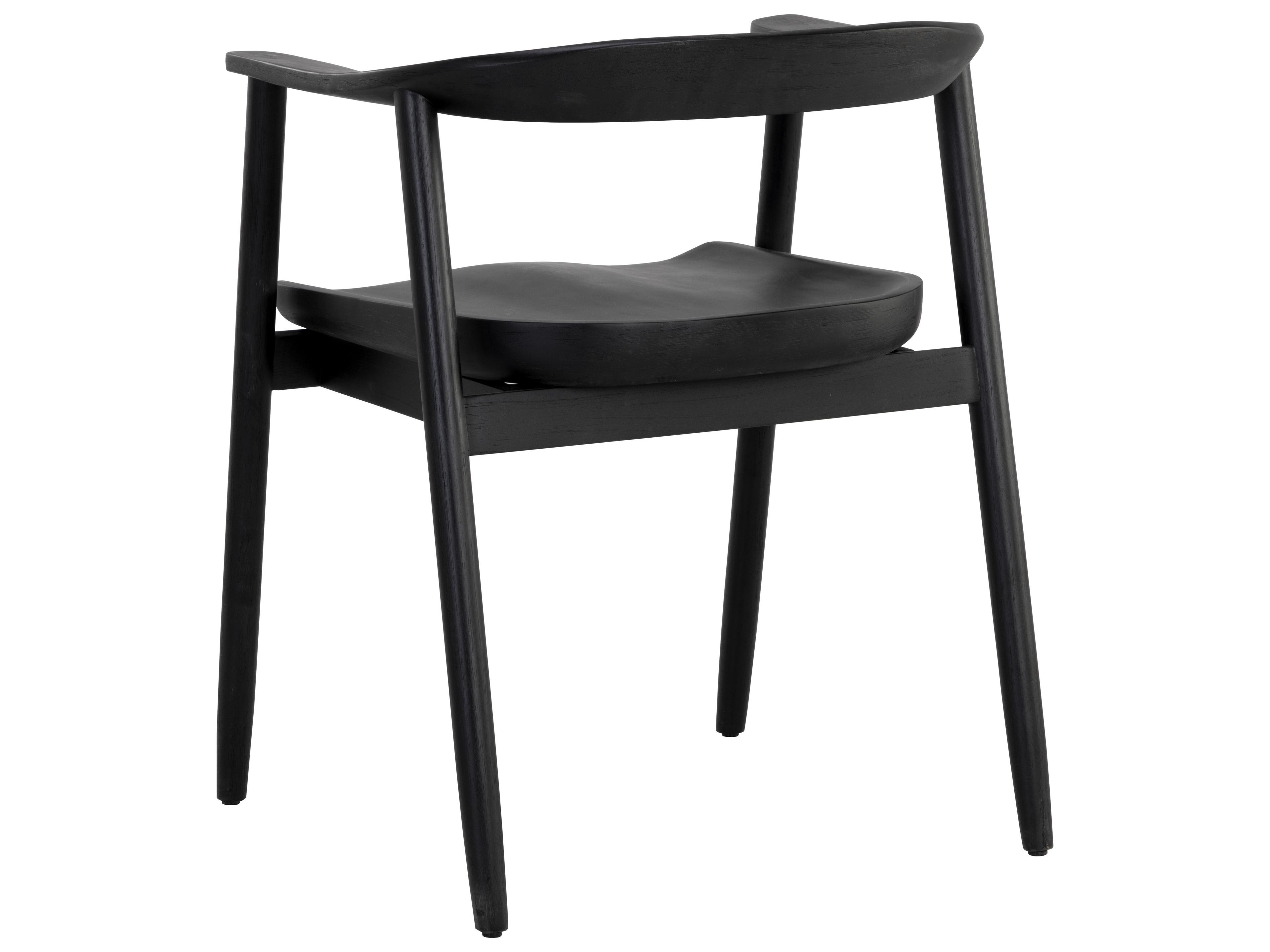 Sunpan Jeremy Oak Wood Black Arm Dining Chair
