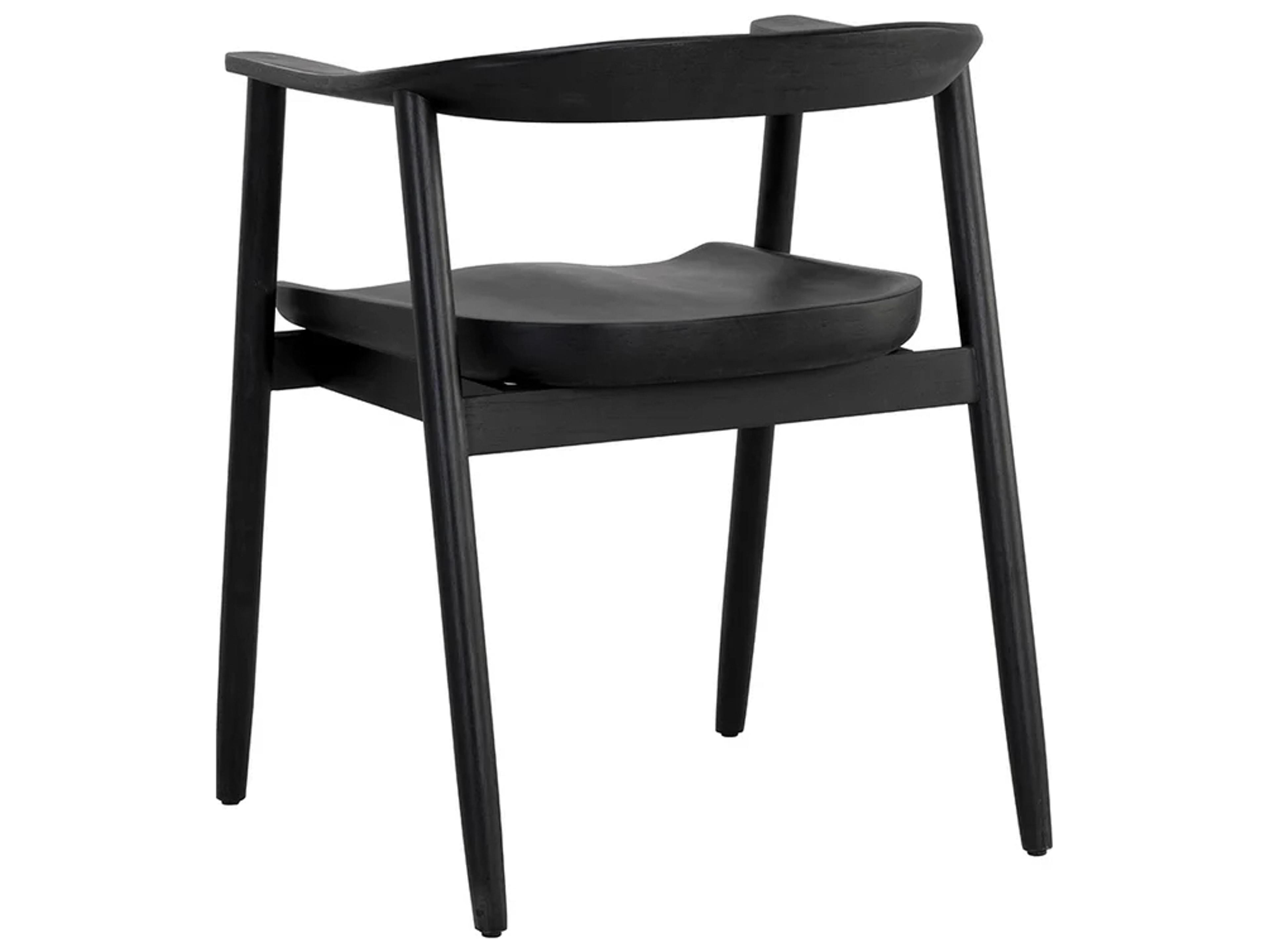 Sunpan Jeremy Oak Wood Black Arm Dining Chair