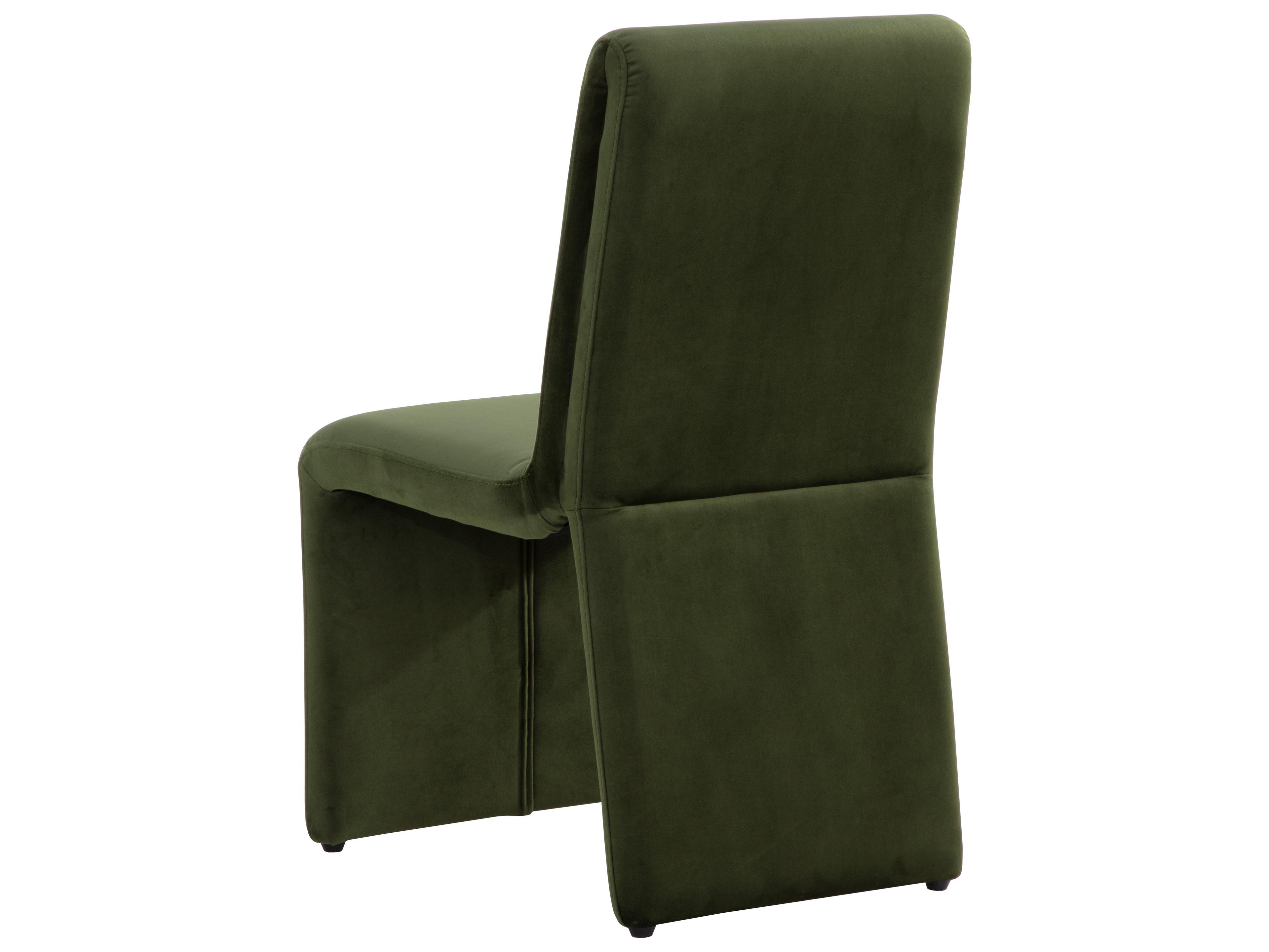 Sunpan Cascata Green Upholstered Side Dining Chair