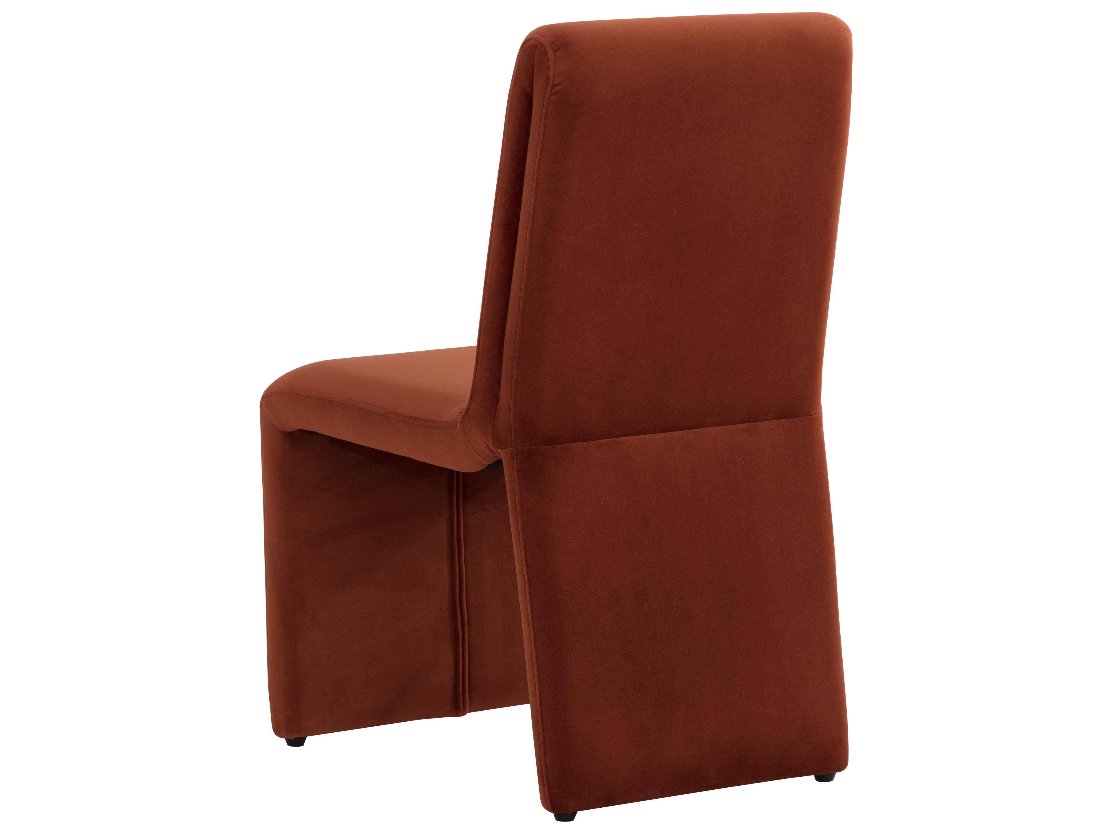 Sunpan Cascata Orange Upholstered Side Dining Chair