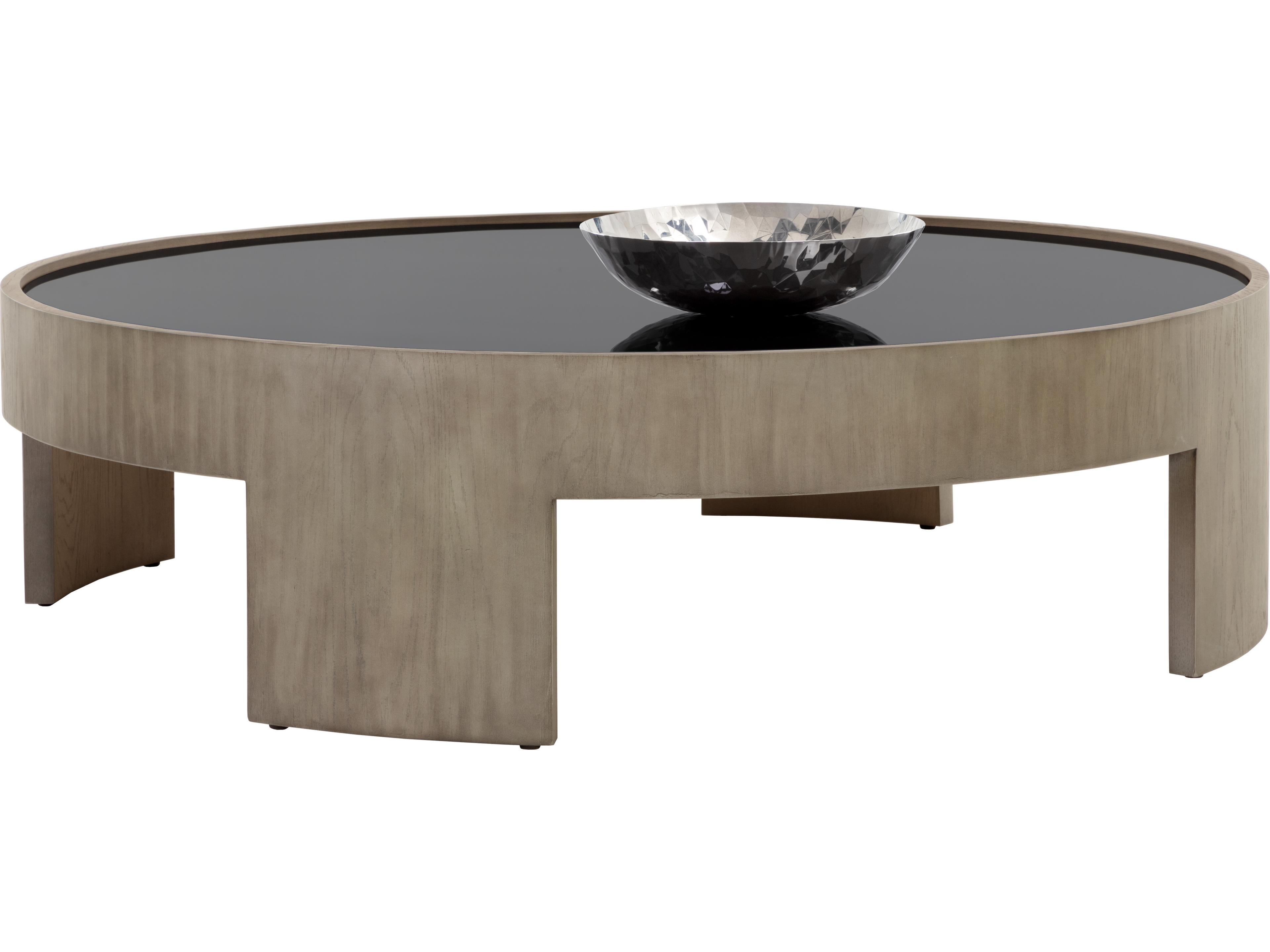 Westport Round Glass Smoked Ash Grey Coffee Table
