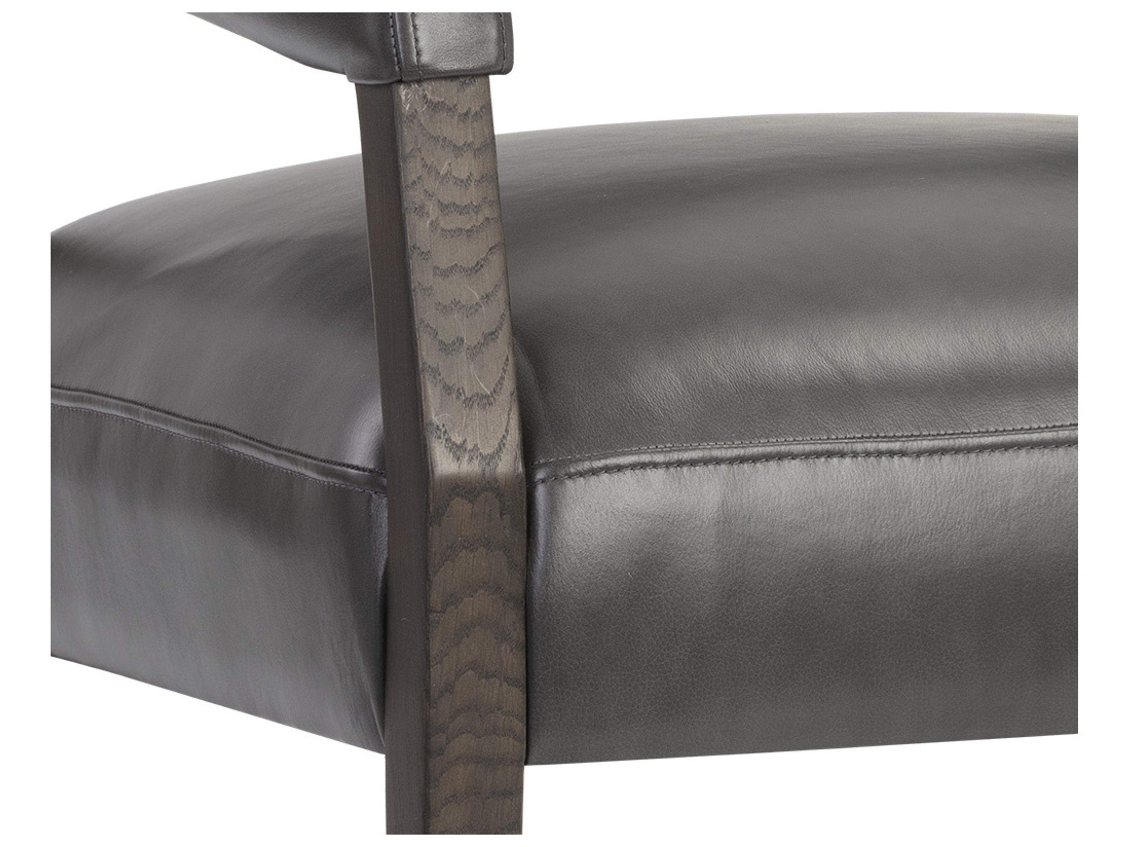Sunpan Carlyle Brentwood Charcoal Leather Accent Chair