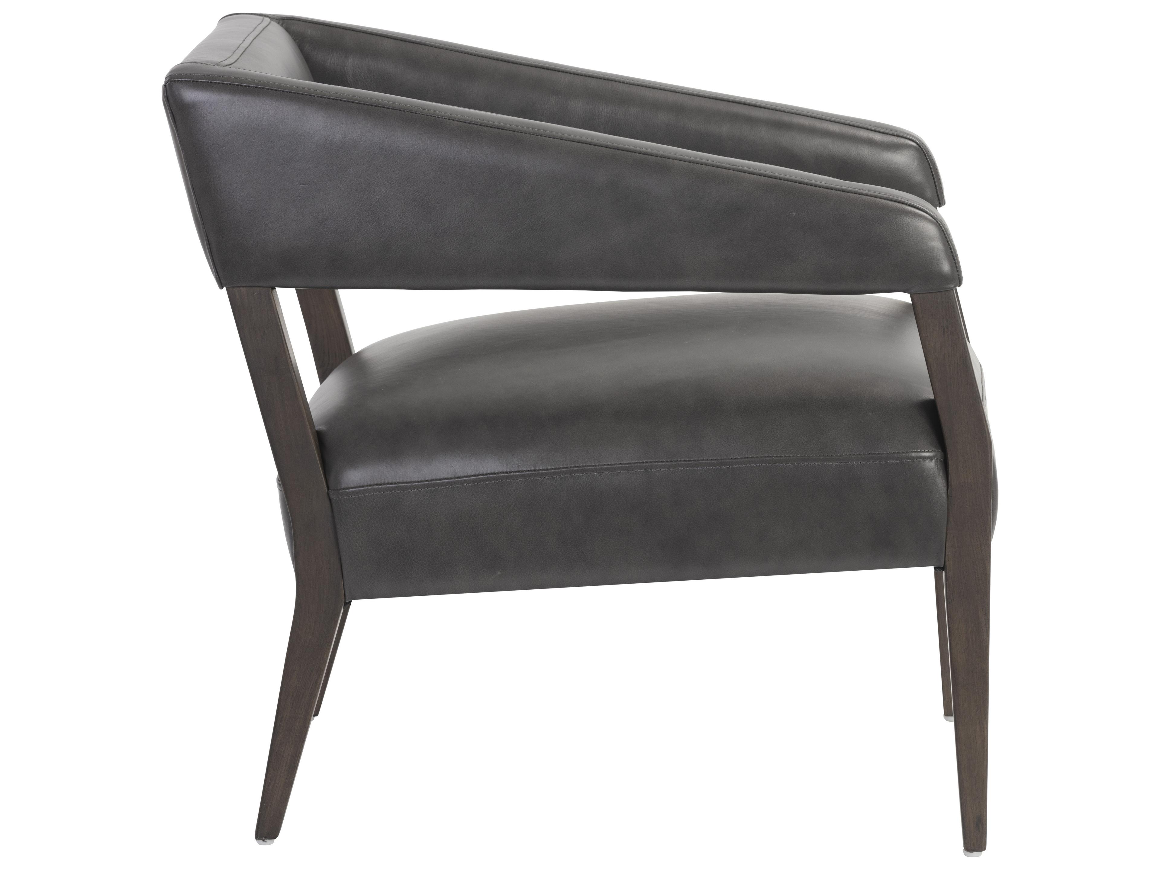 Sunpan Carlyle Brentwood Charcoal Leather Accent Chair