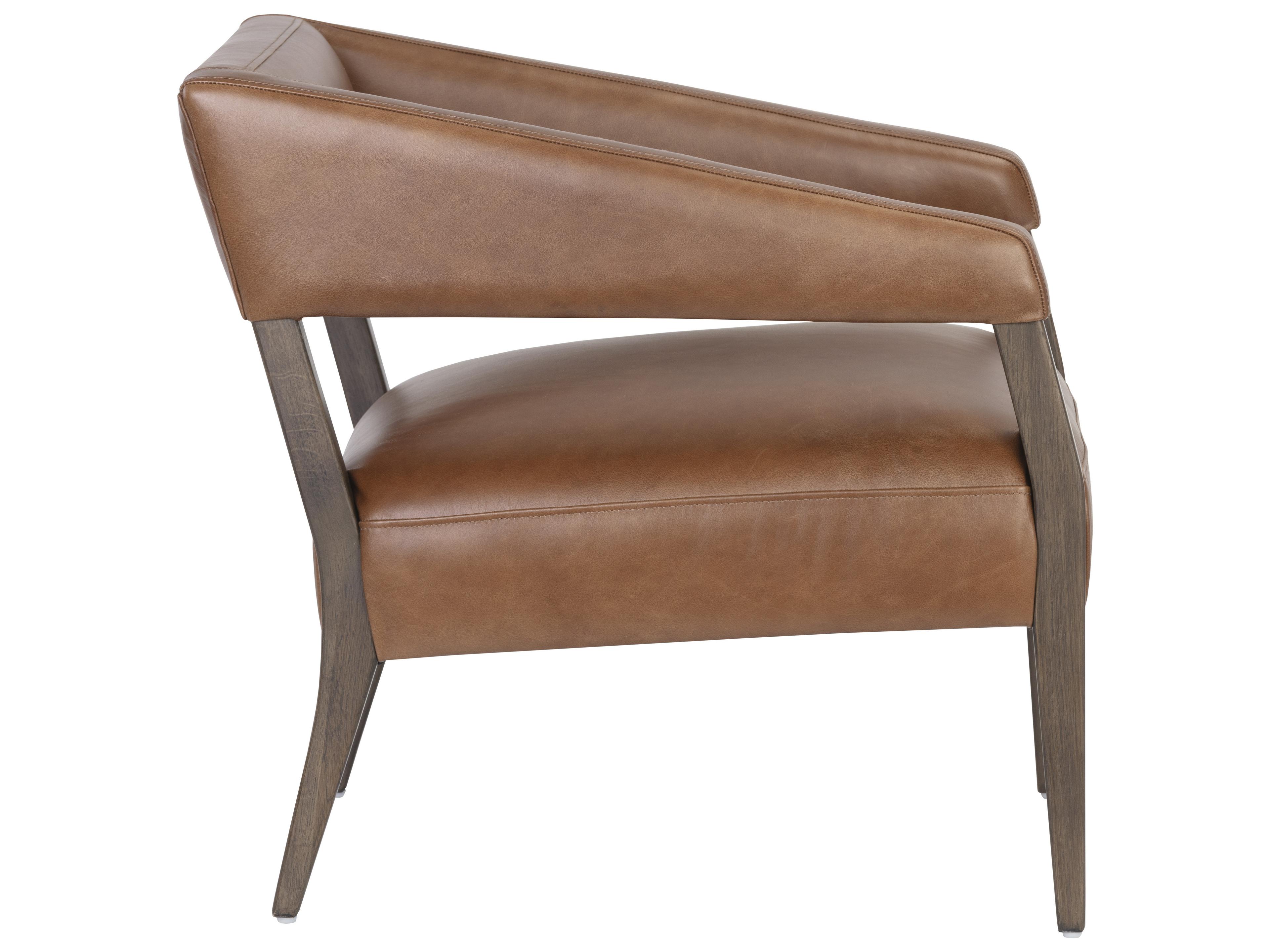 Sunpan Carlyle Shalimar Tobacco Leather Accent Chair