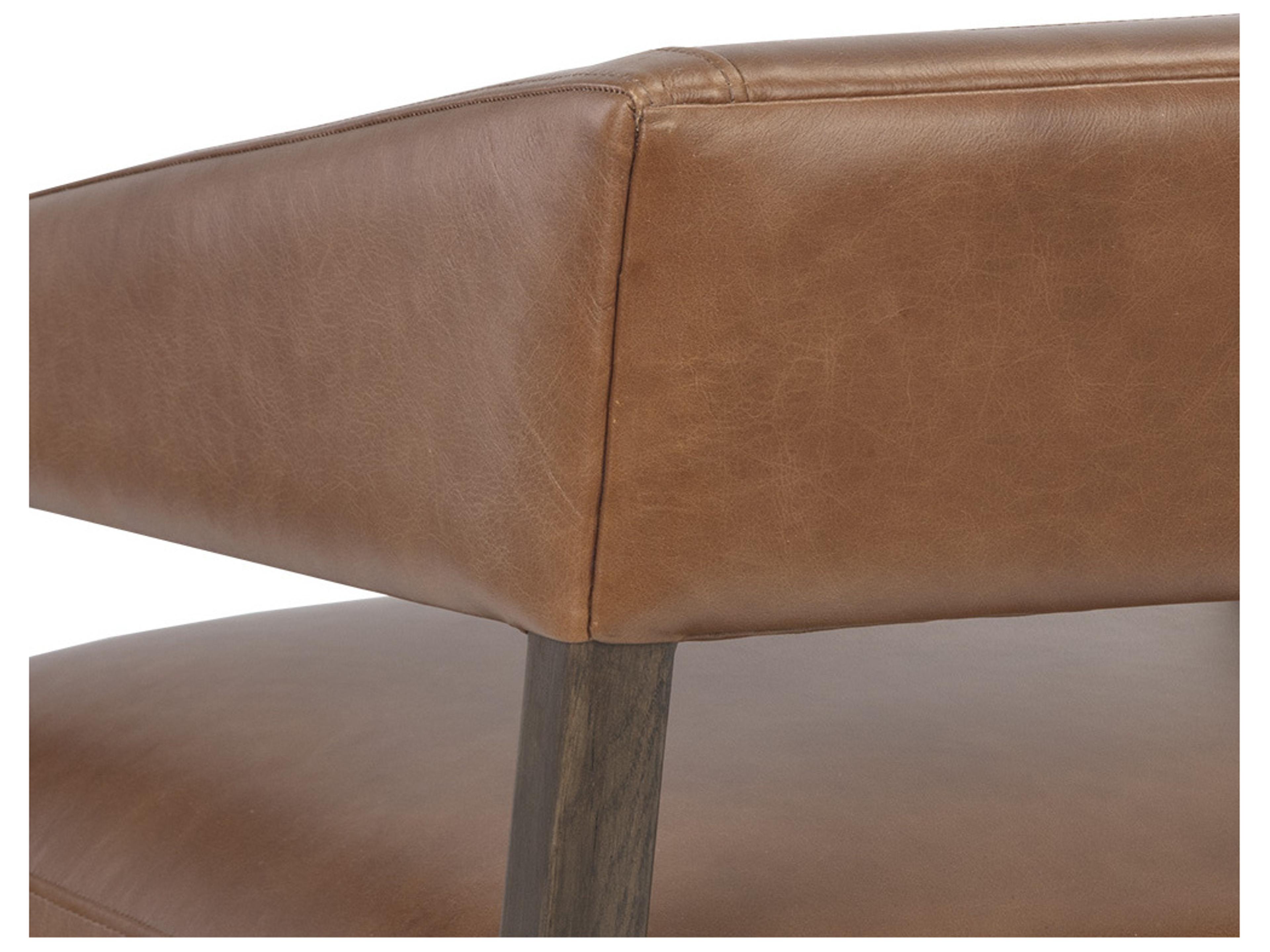 Sunpan Carlyle Shalimar Tobacco Leather Accent Chair