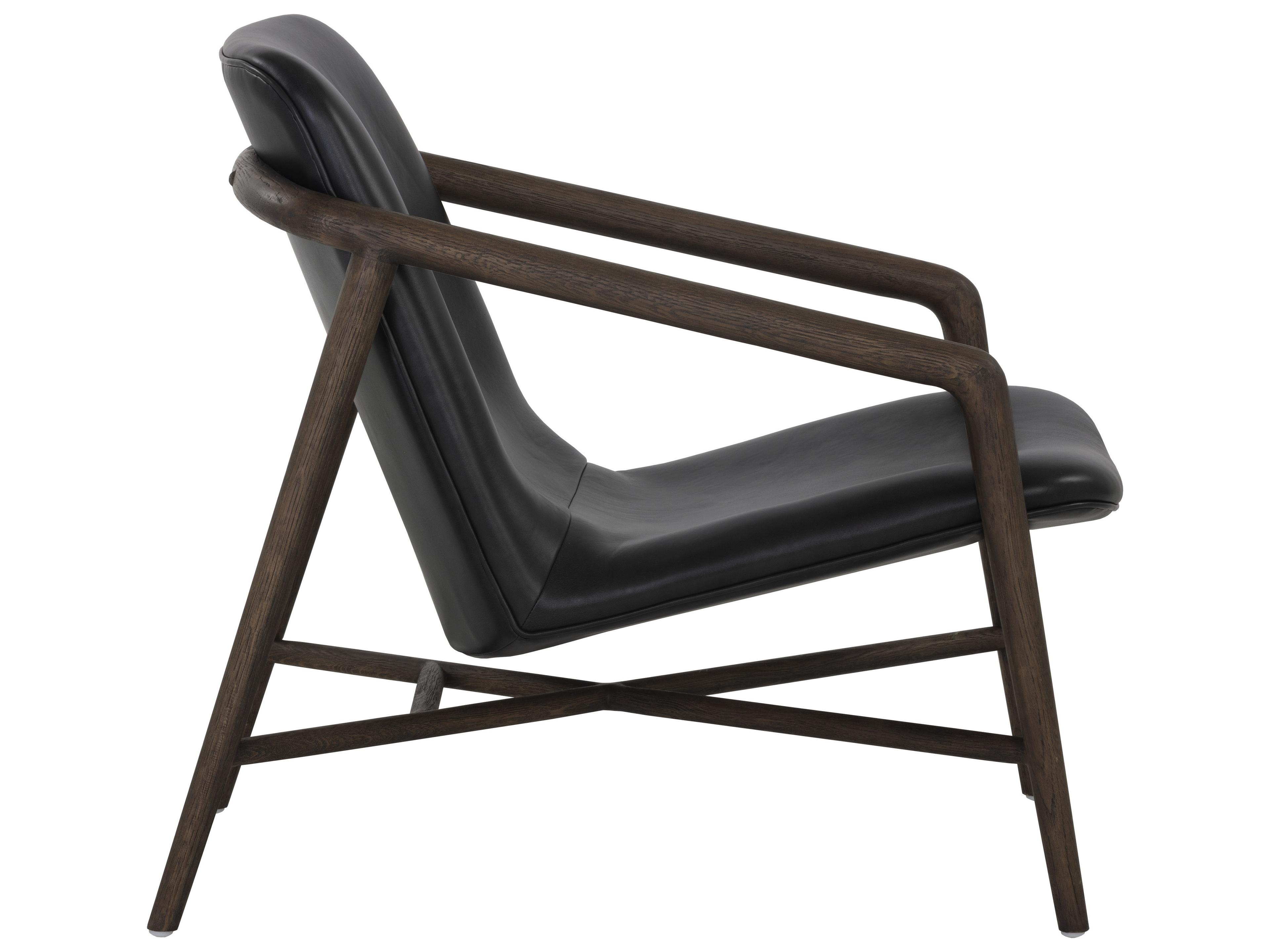 Sunpan Cinelli Gray Leather Accent Chair