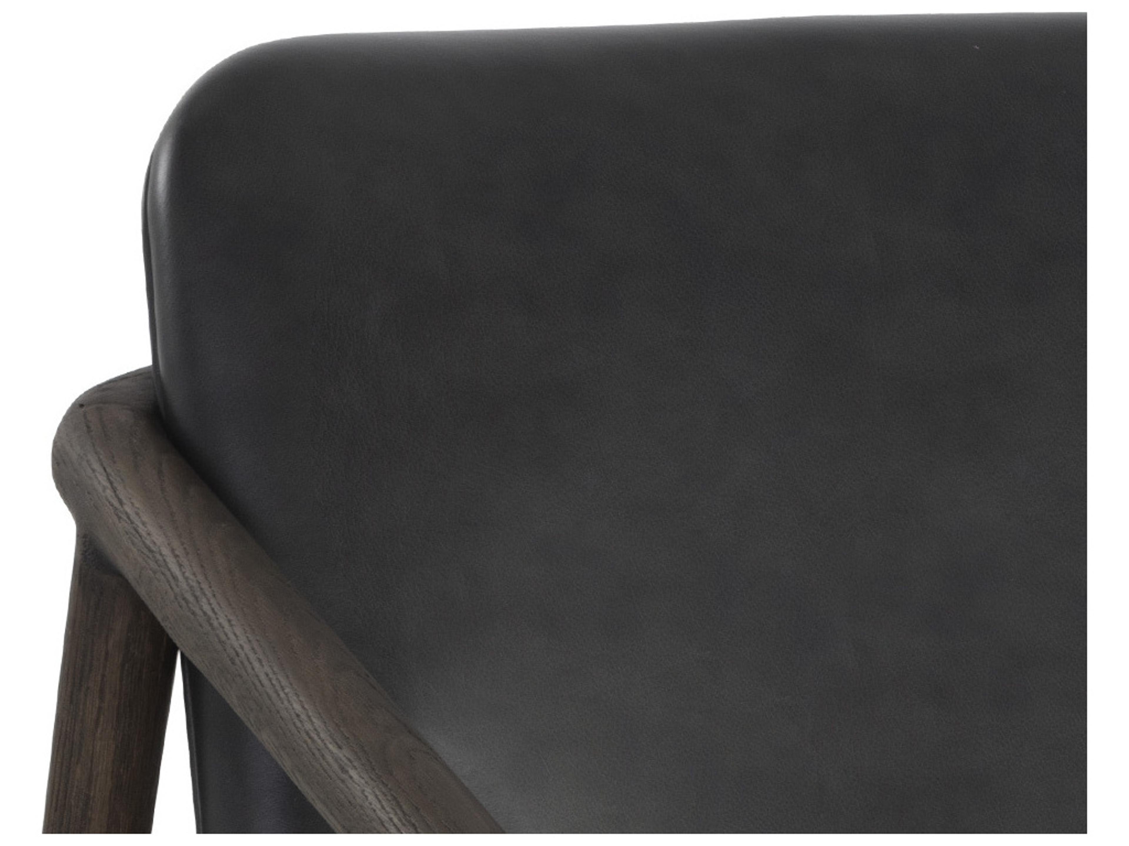 Sunpan Cinelli Gray Leather Accent Chair
