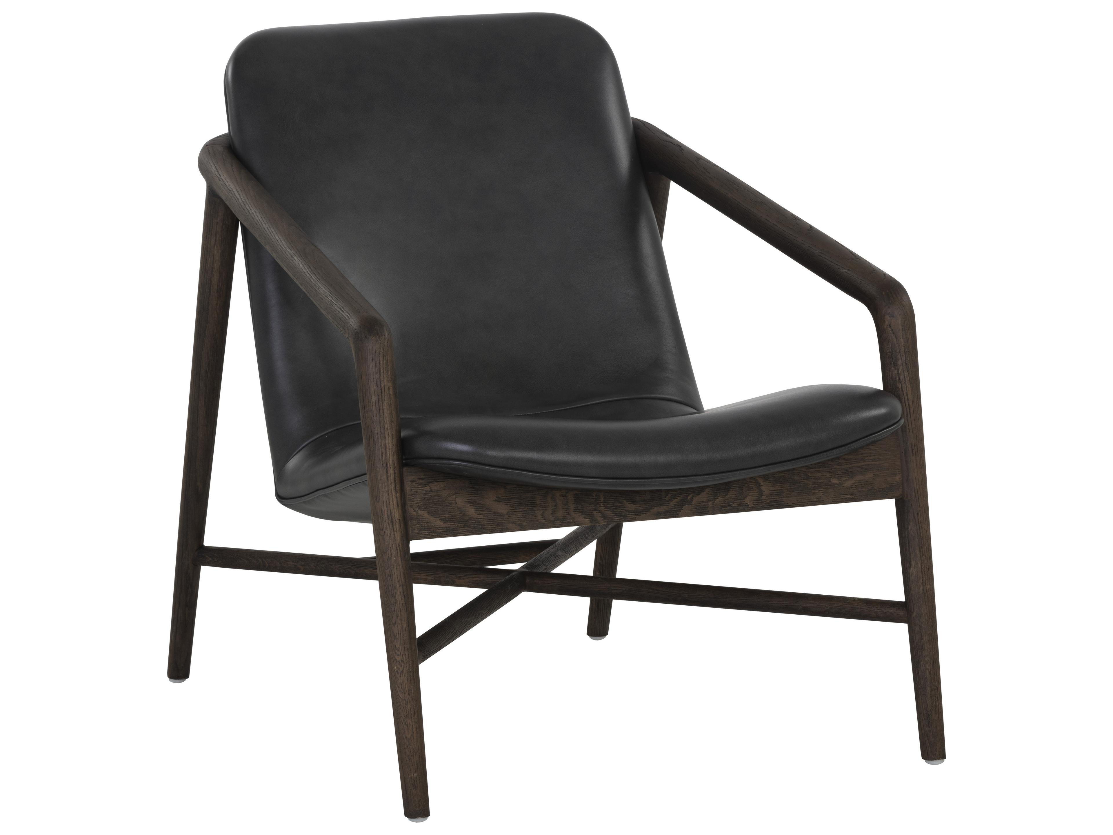 Sunpan Cinelli Gray Leather Accent Chair