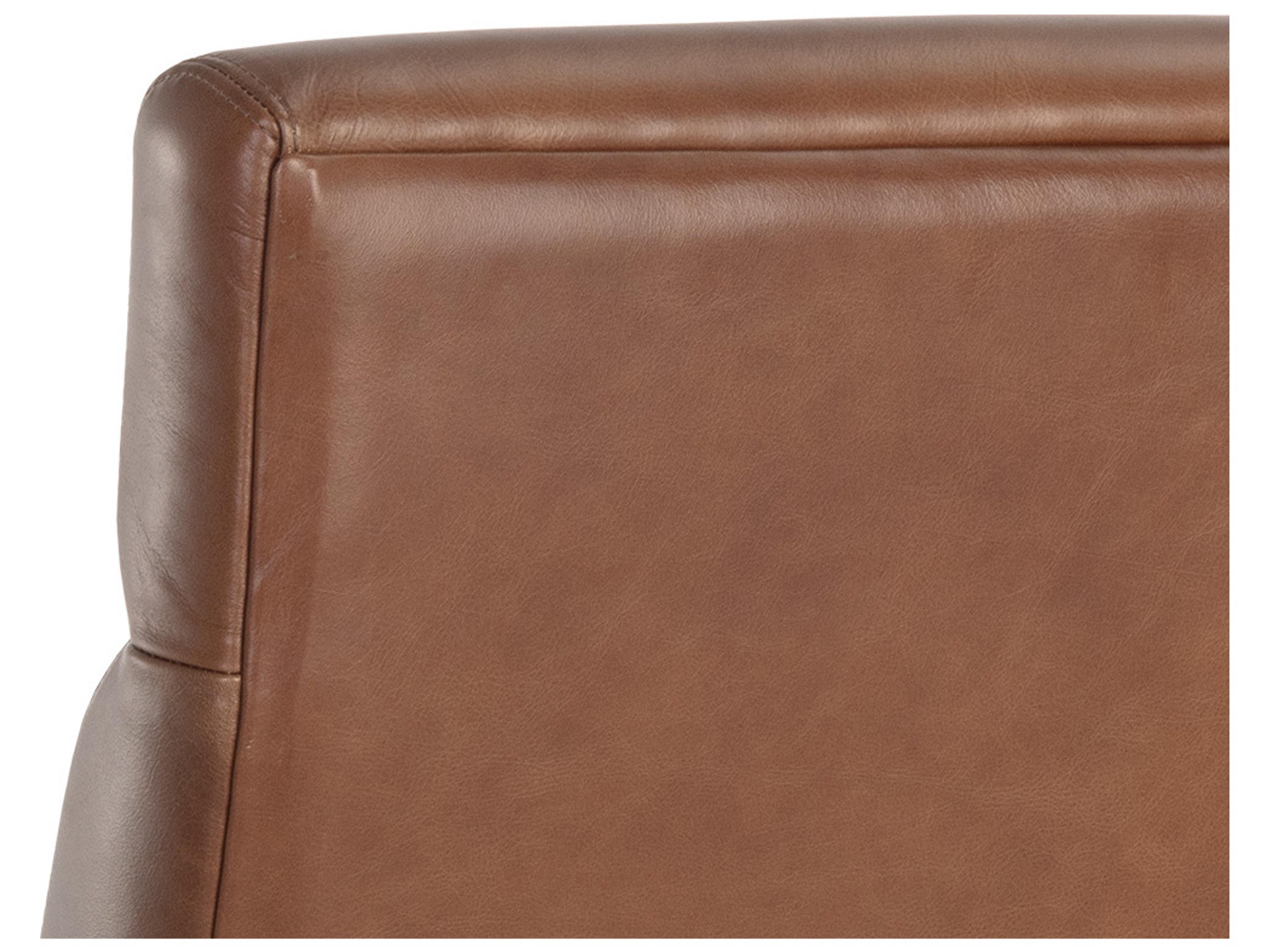 Sunpan Westport Brown Leather Adjustable Computer Office Chair
