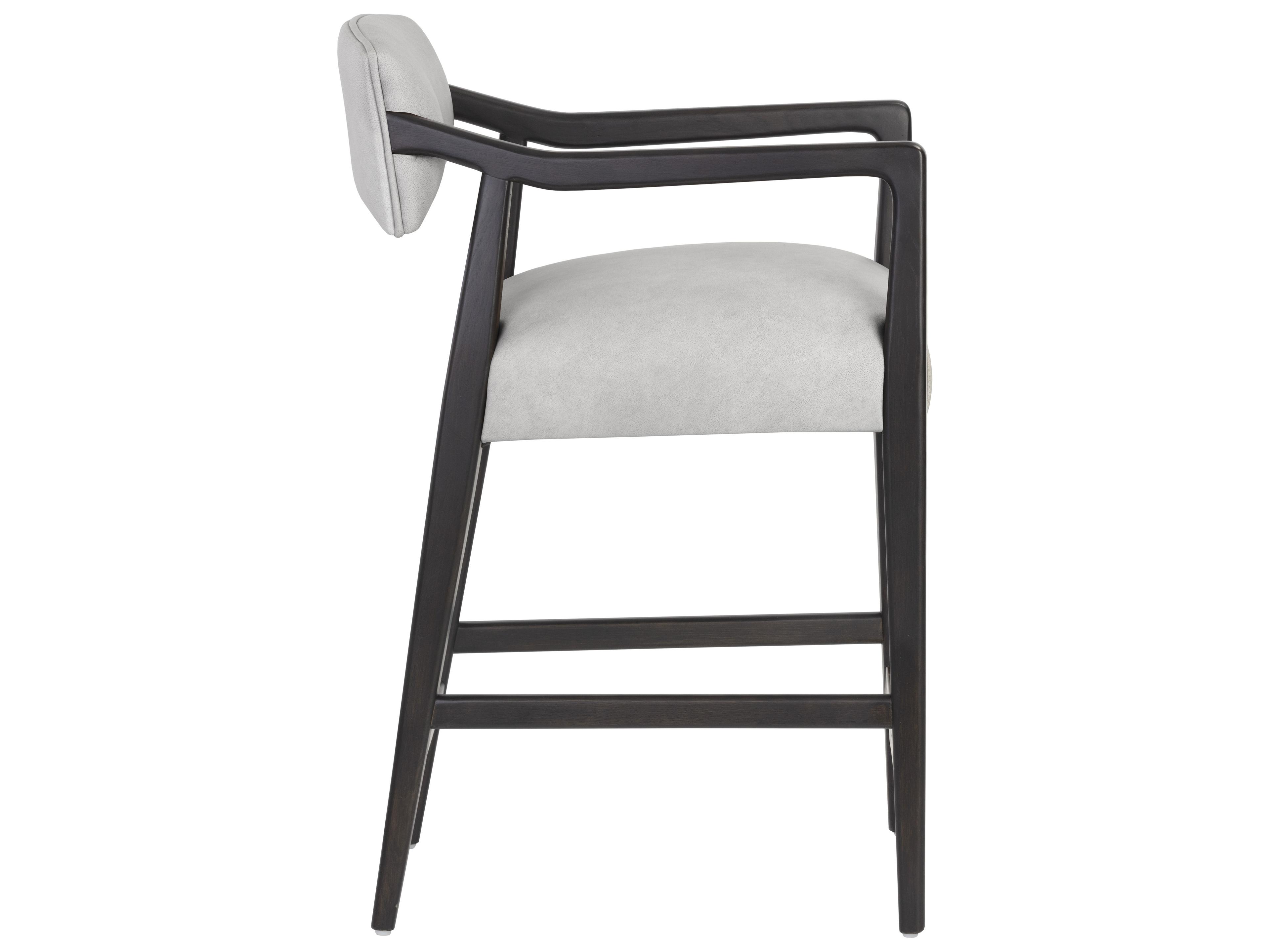 Sunpan Keagan Grey Leather Oak Wood Counter Stool