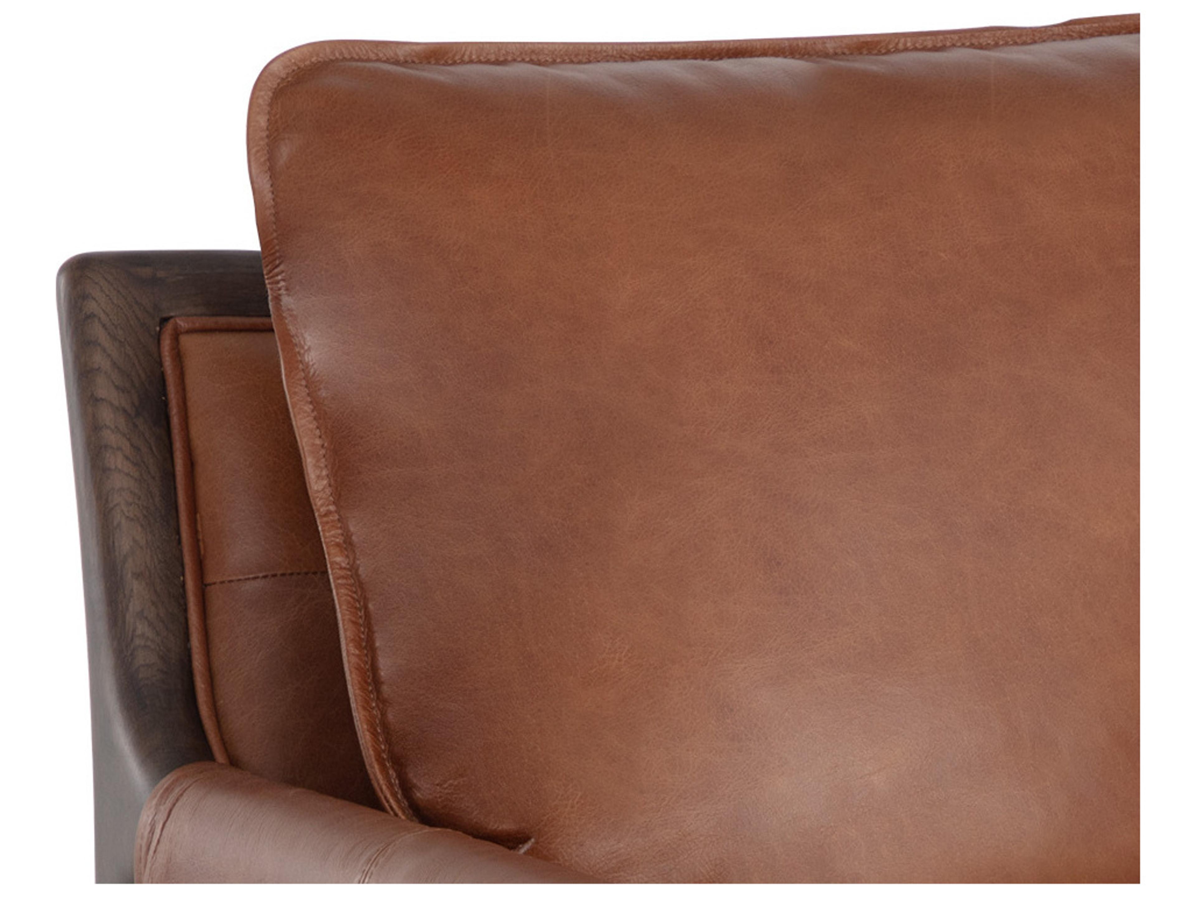 Sunpan Mauti Brown Leather Accent Chair