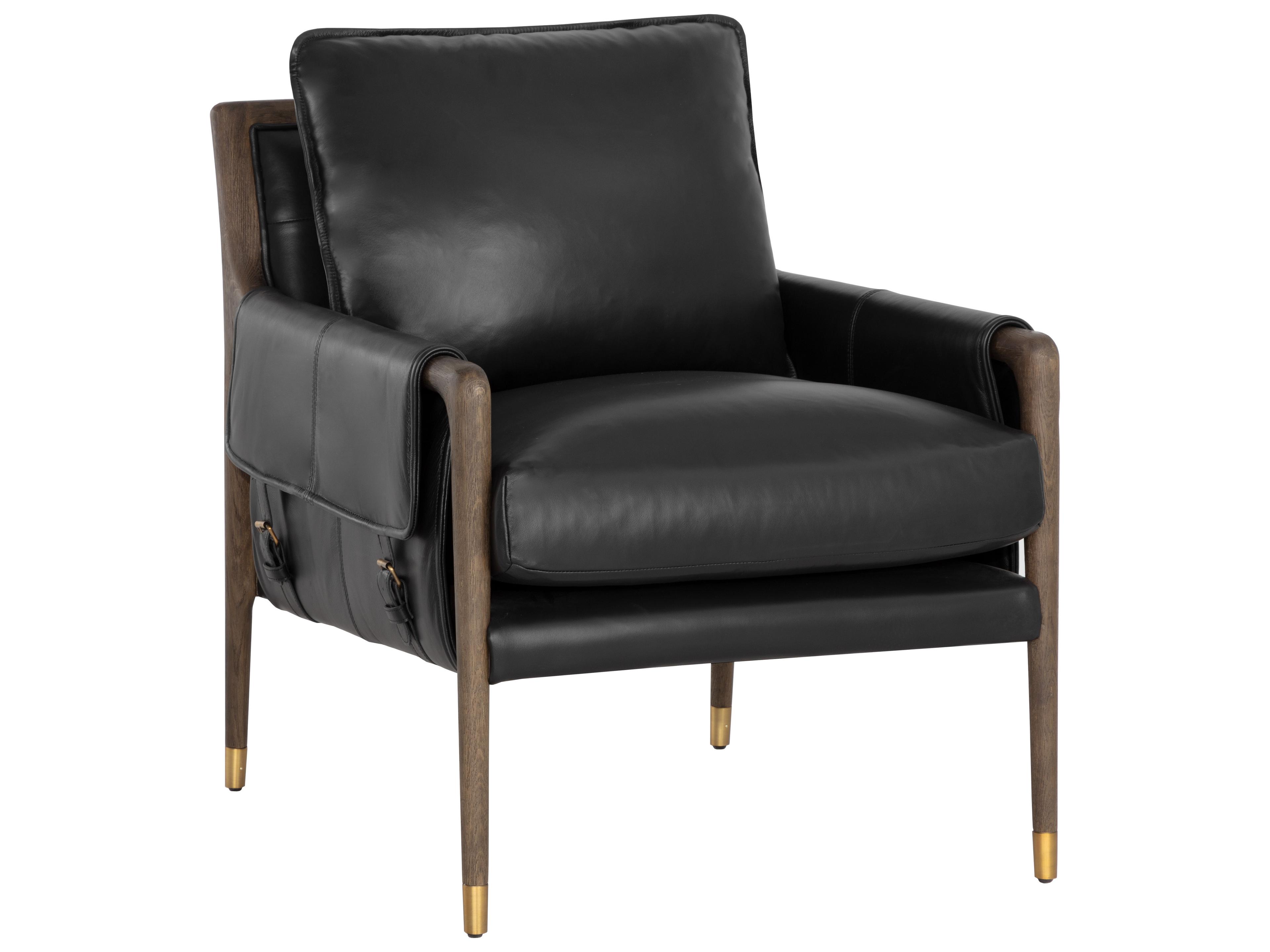 Mauti Black Leather Accent Chair