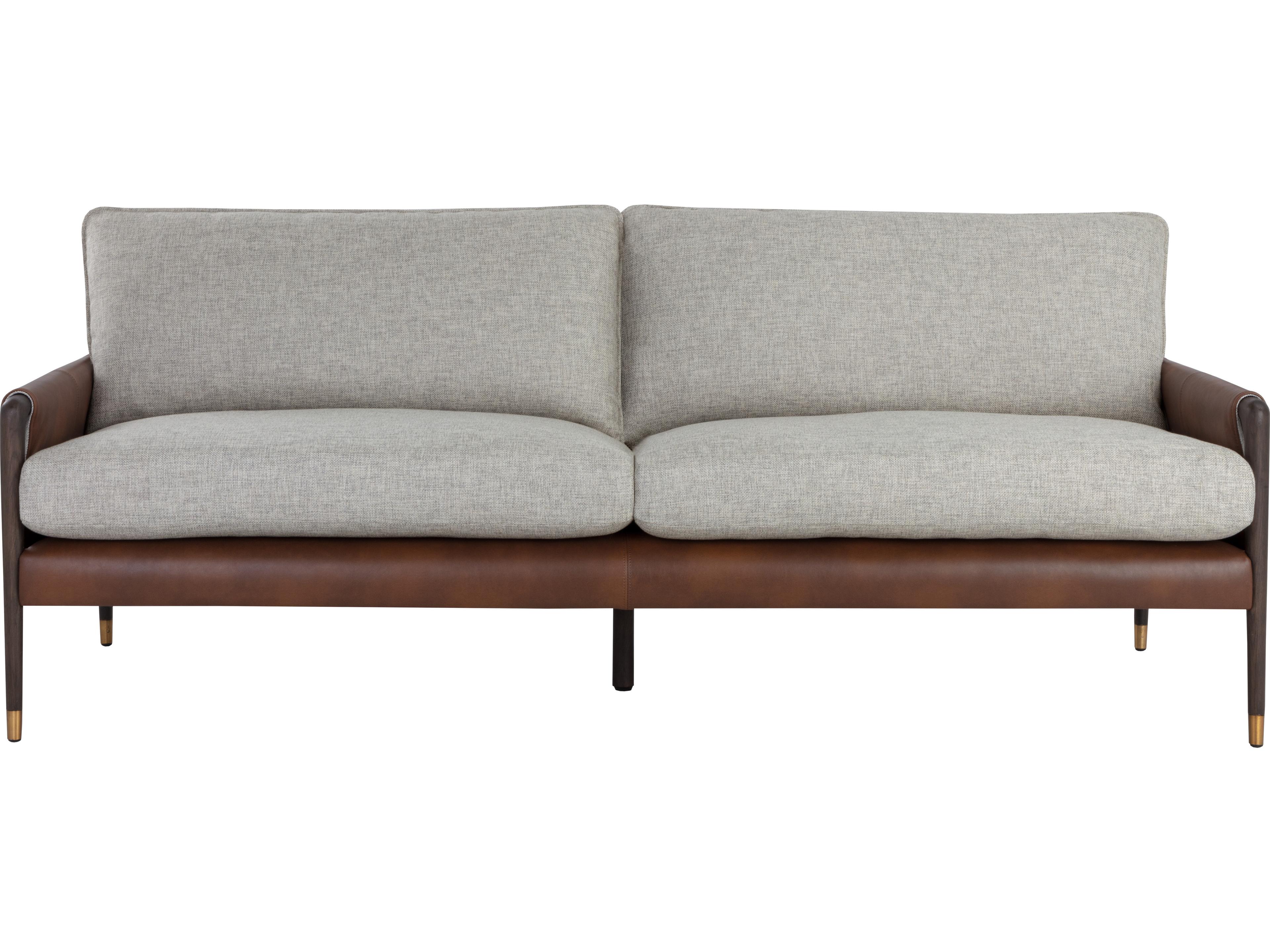 Mauti Brown Vault Fog Bravo Cognac Upholstered Sofa