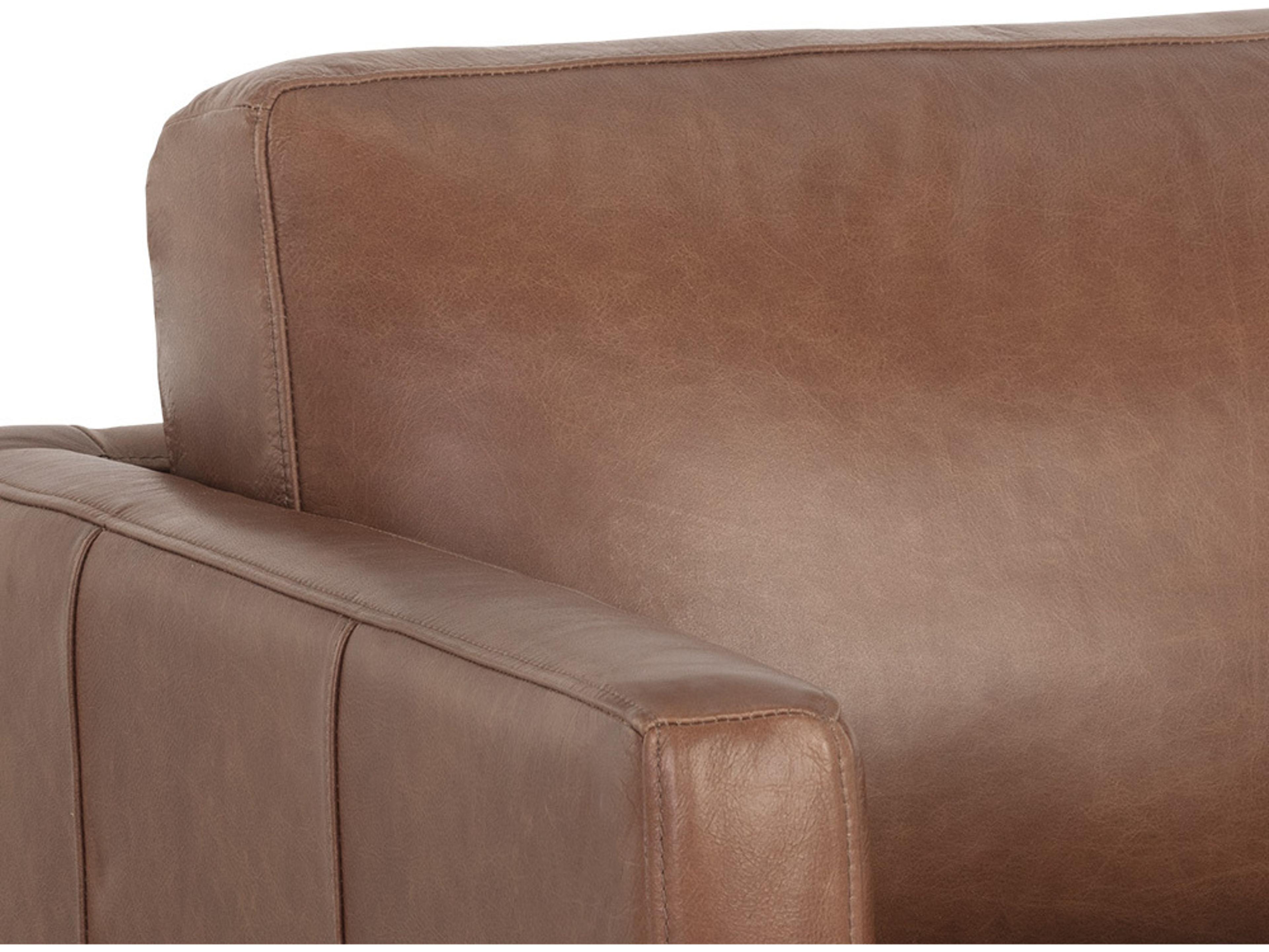 Sunpan Rogers Brown Leather Accent Chair