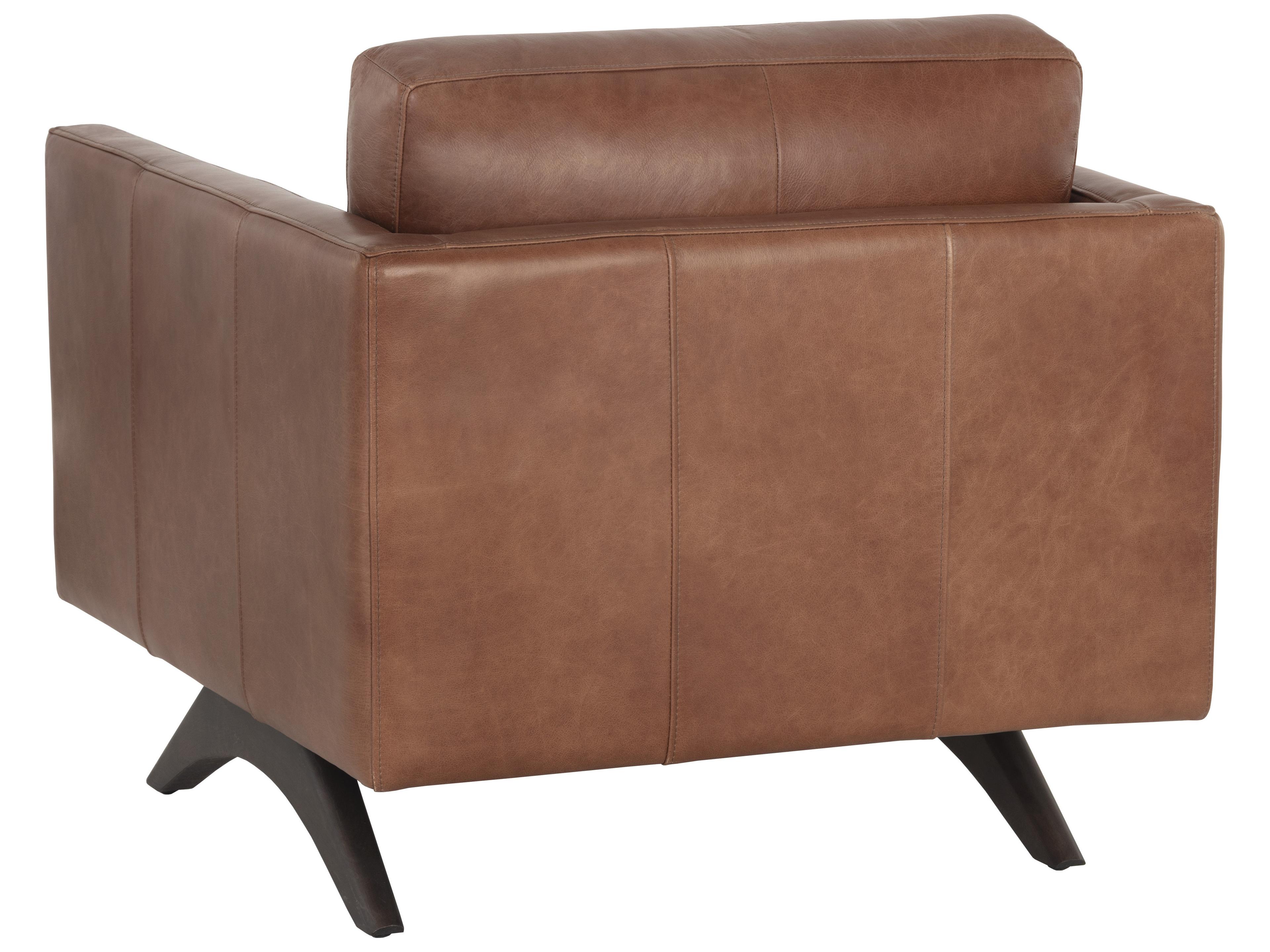 Sunpan Rogers Brown Leather Accent Chair