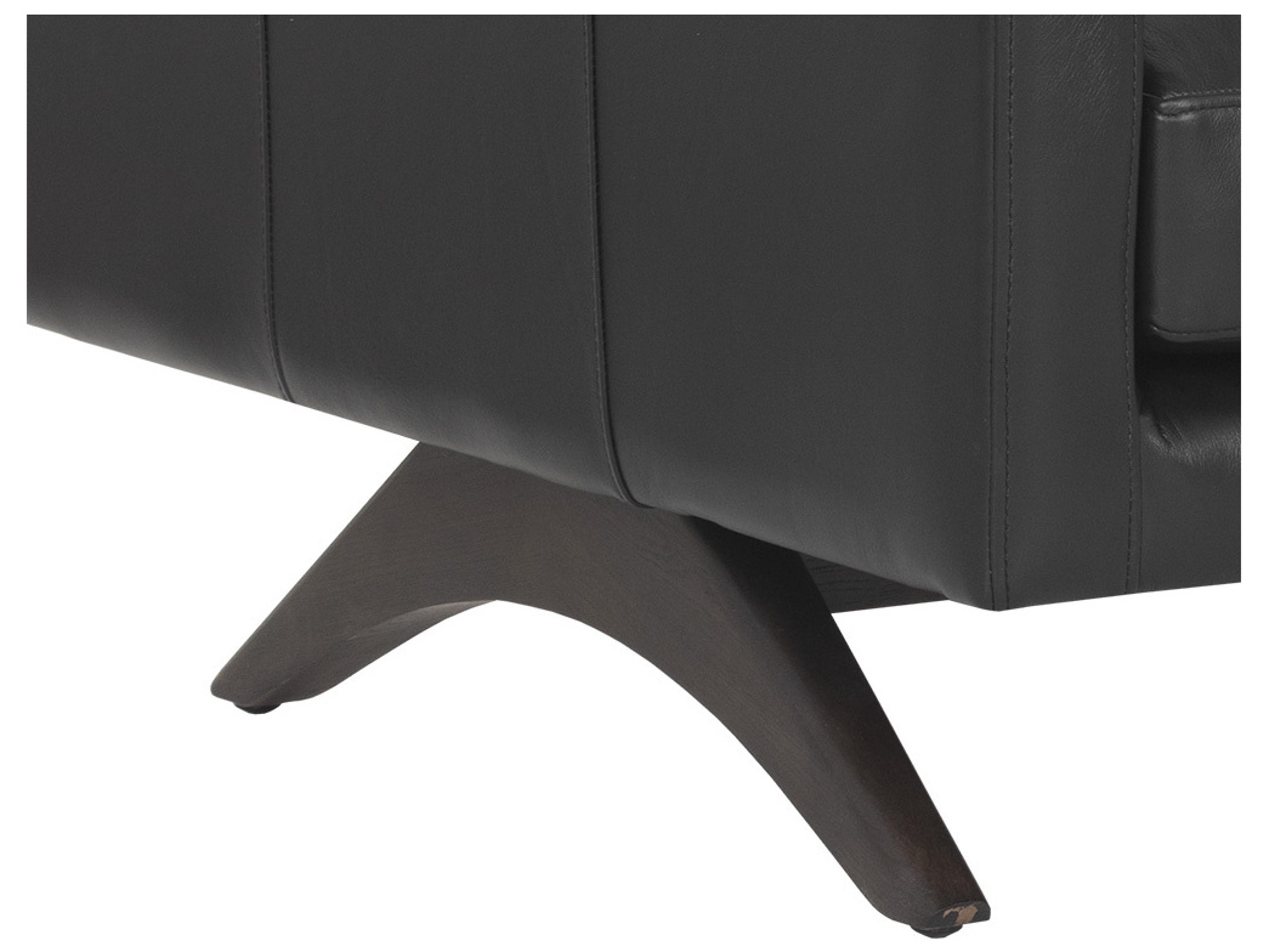 Sunpan Rogers Black Leather Sofa