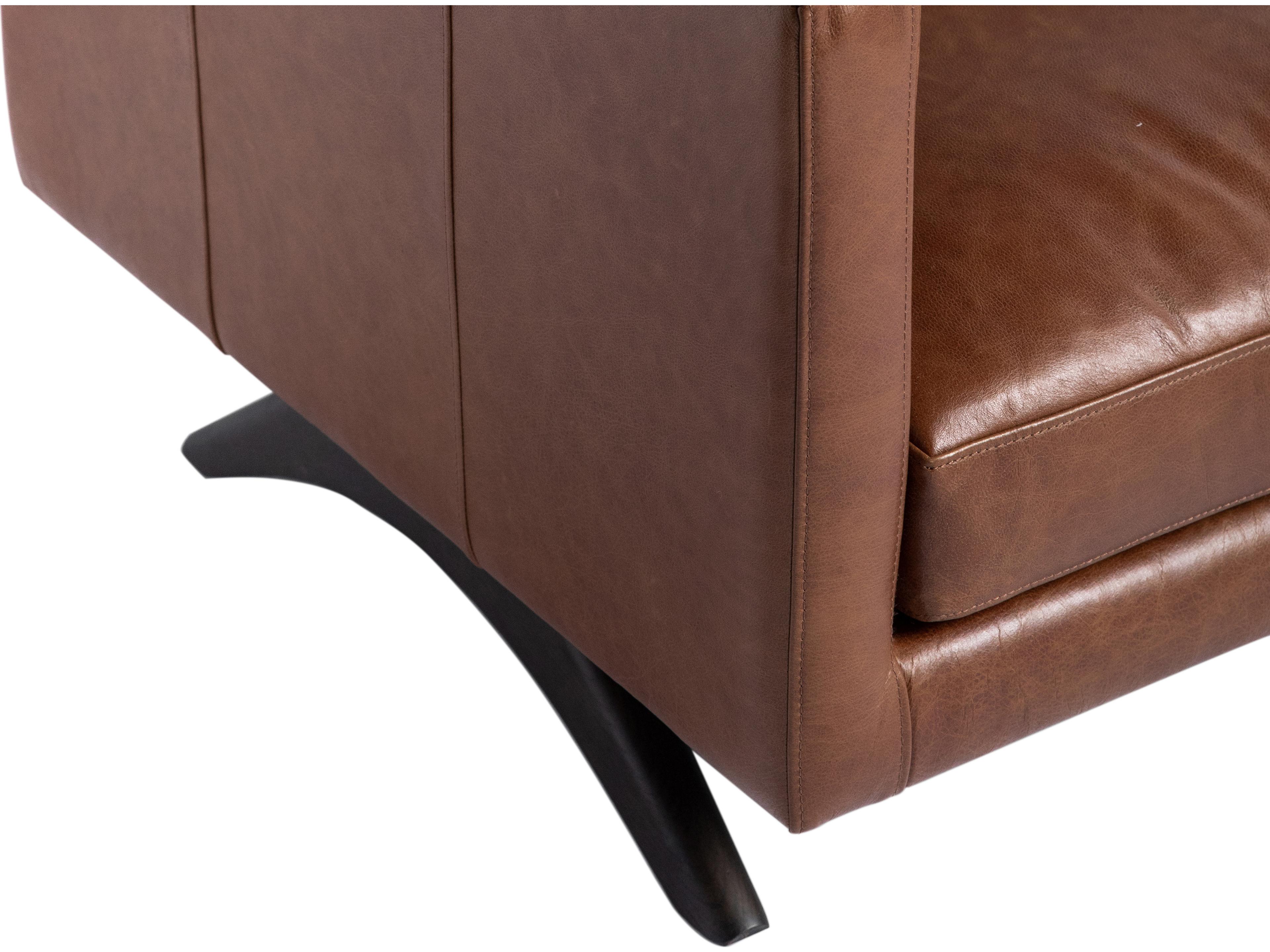 Sunpan Rogers Shalimar Tobacco Leather Brown Upholstered Sofa