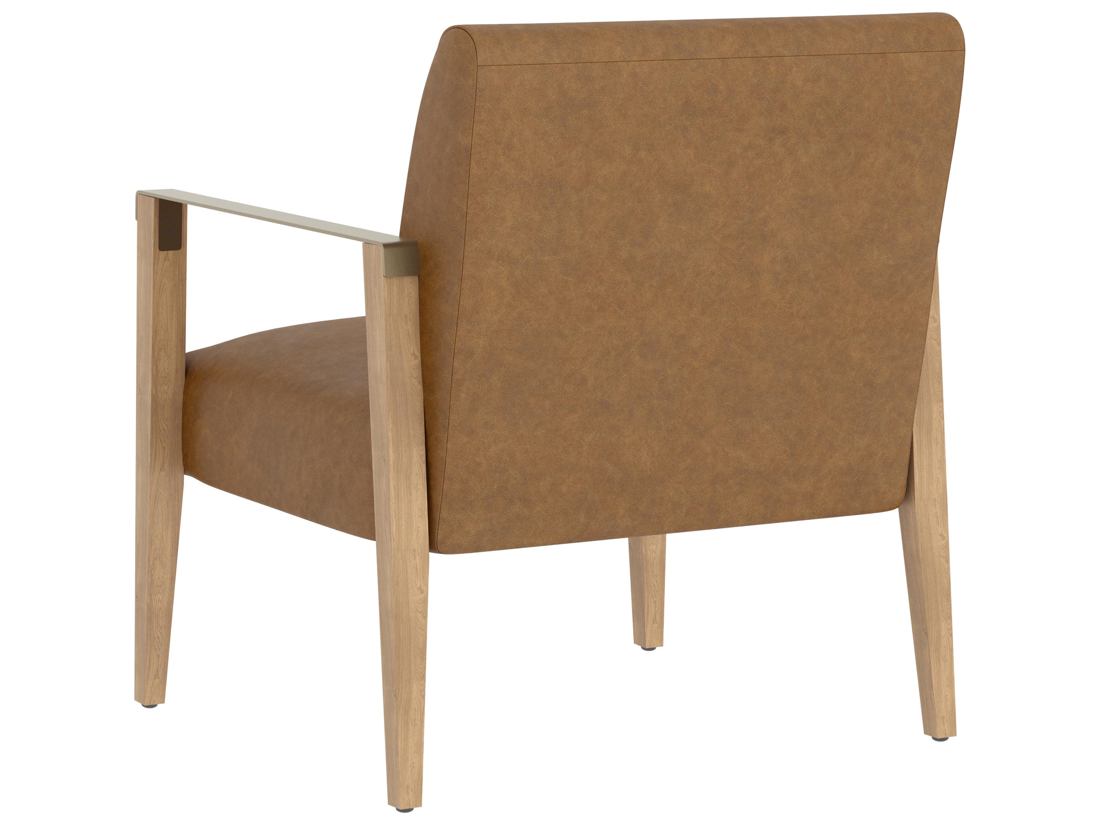 Sunpan Earl Brown Leather Accent Chair