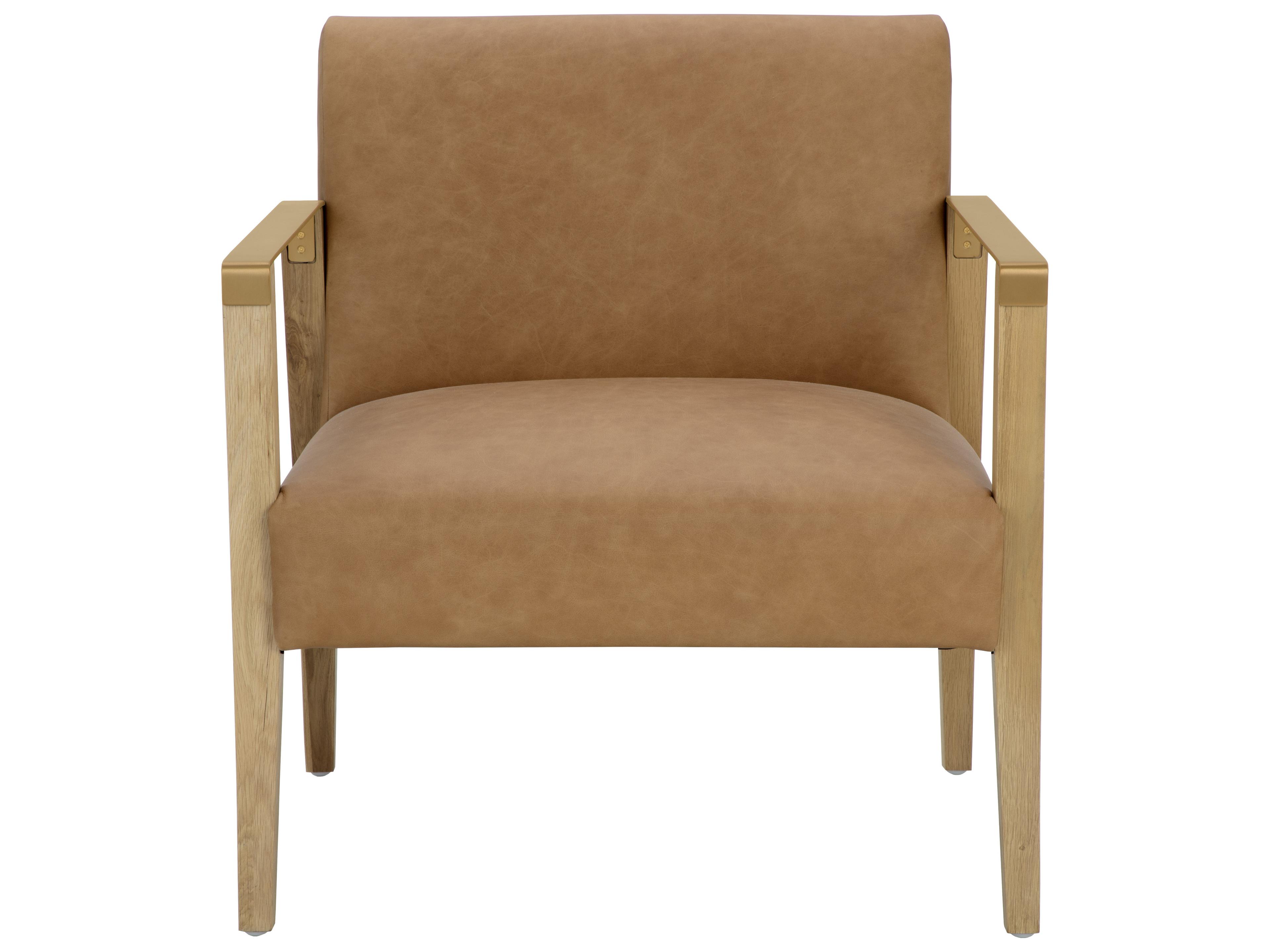 Sunpan Earl Brown Leather Accent Chair
