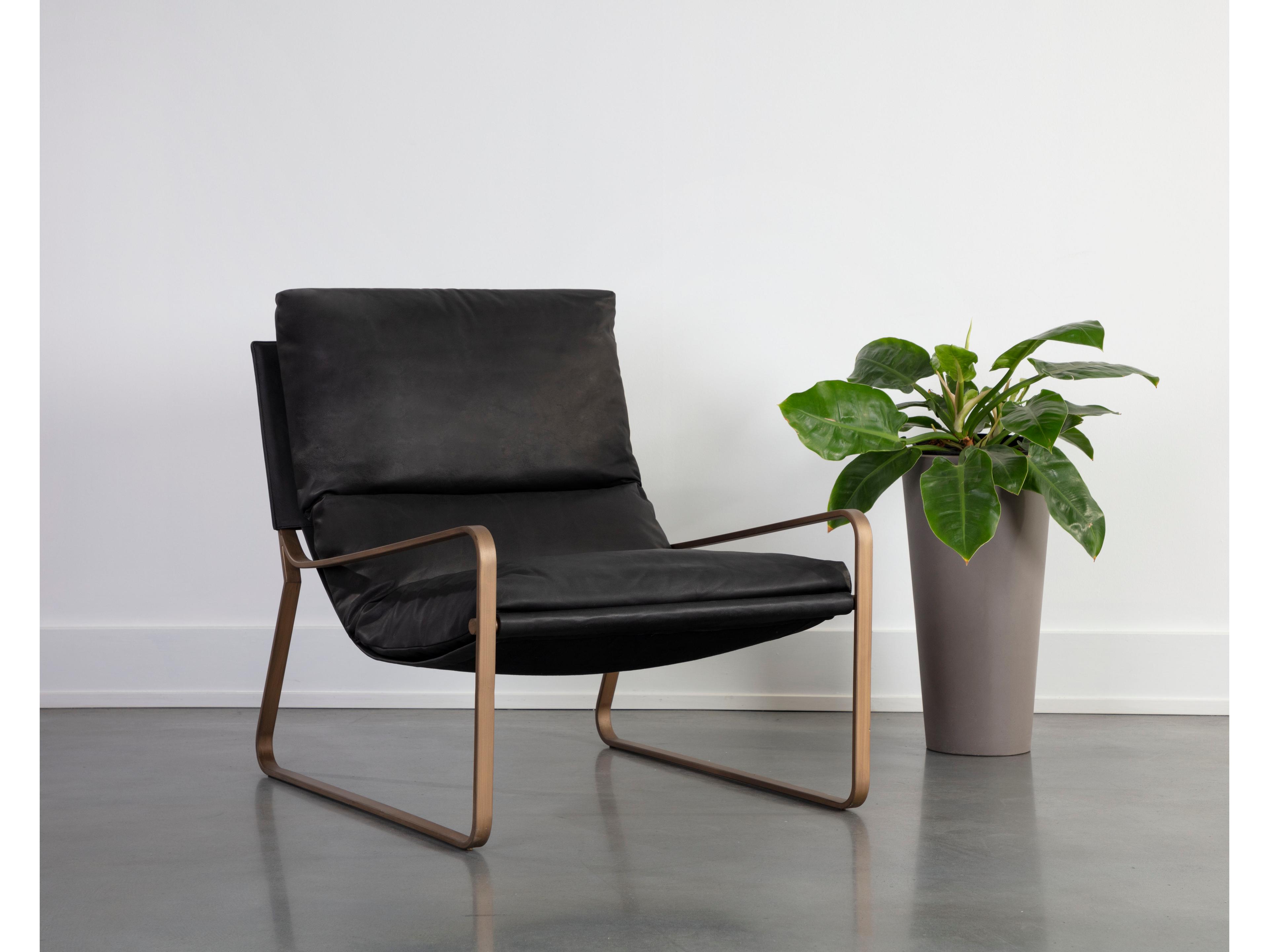 Sunpan Zancor Black Leather Accent Chair