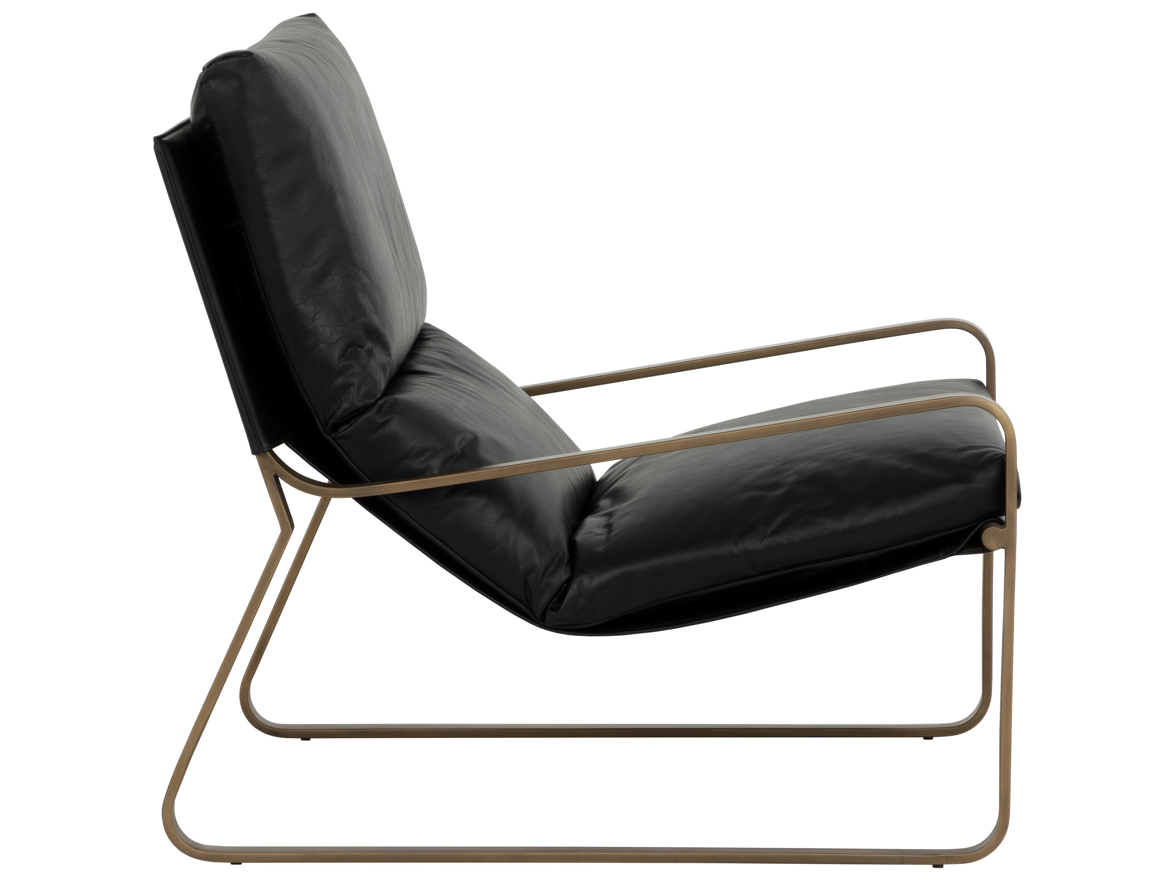 Sunpan Zancor Black Leather Accent Chair