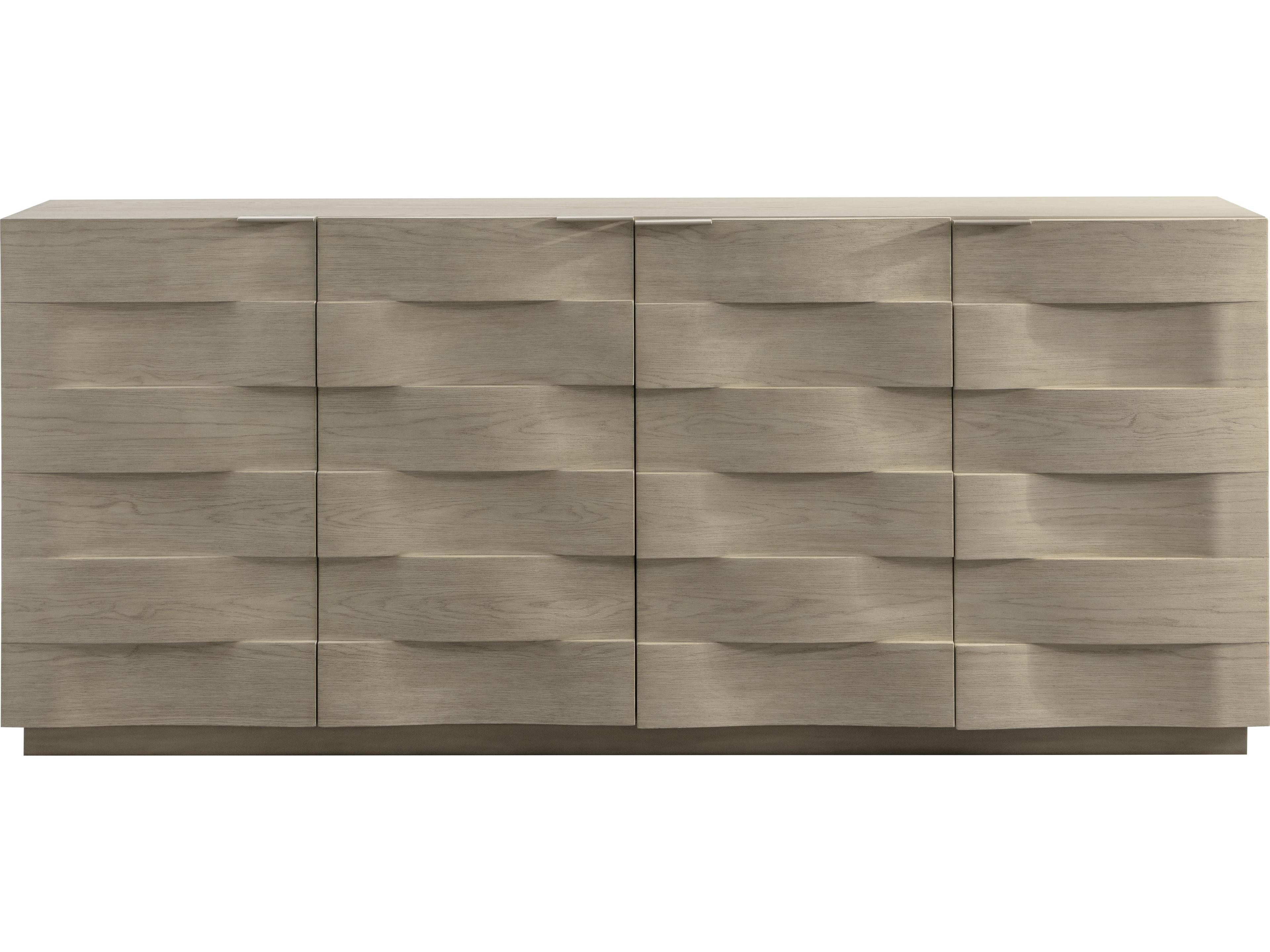 Sunpan Hoyos 75" Oak Wood Light Wash Warm Brass Sideboard