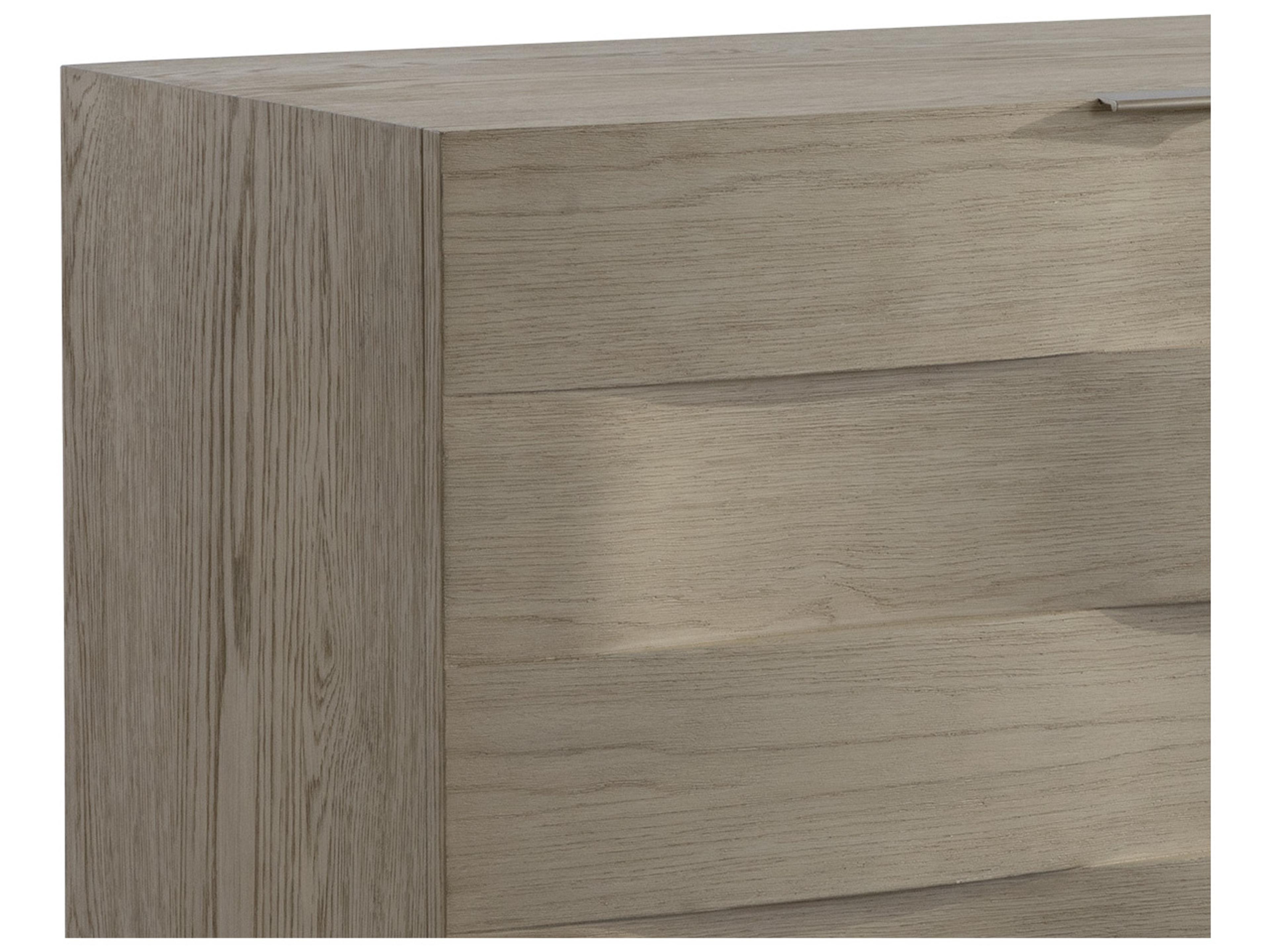 Sunpan Hoyos 75" Oak Wood Light Wash Warm Brass Sideboard