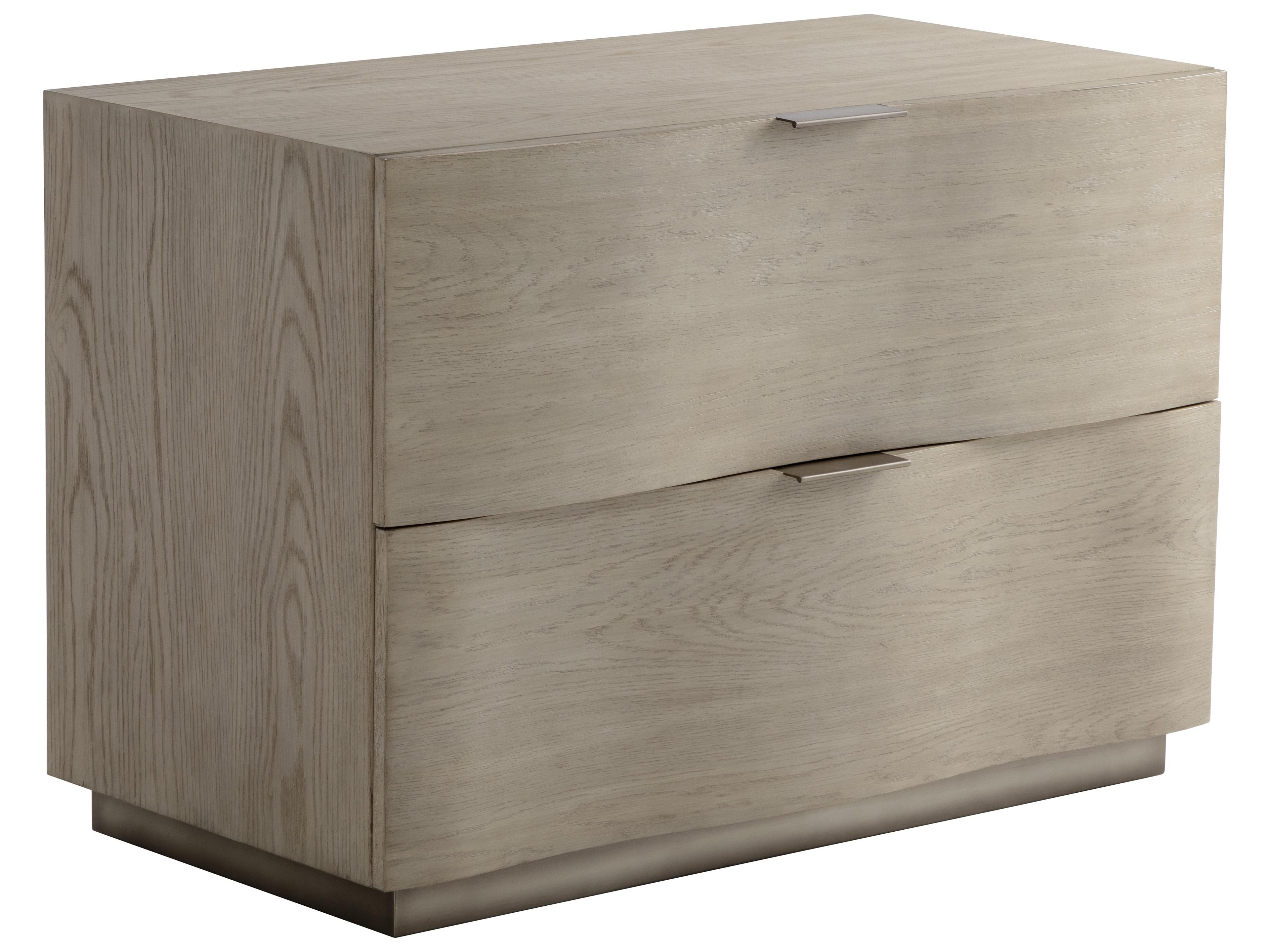 Sunpan Hoyos 2-Drawers Oak Wood Nightstand