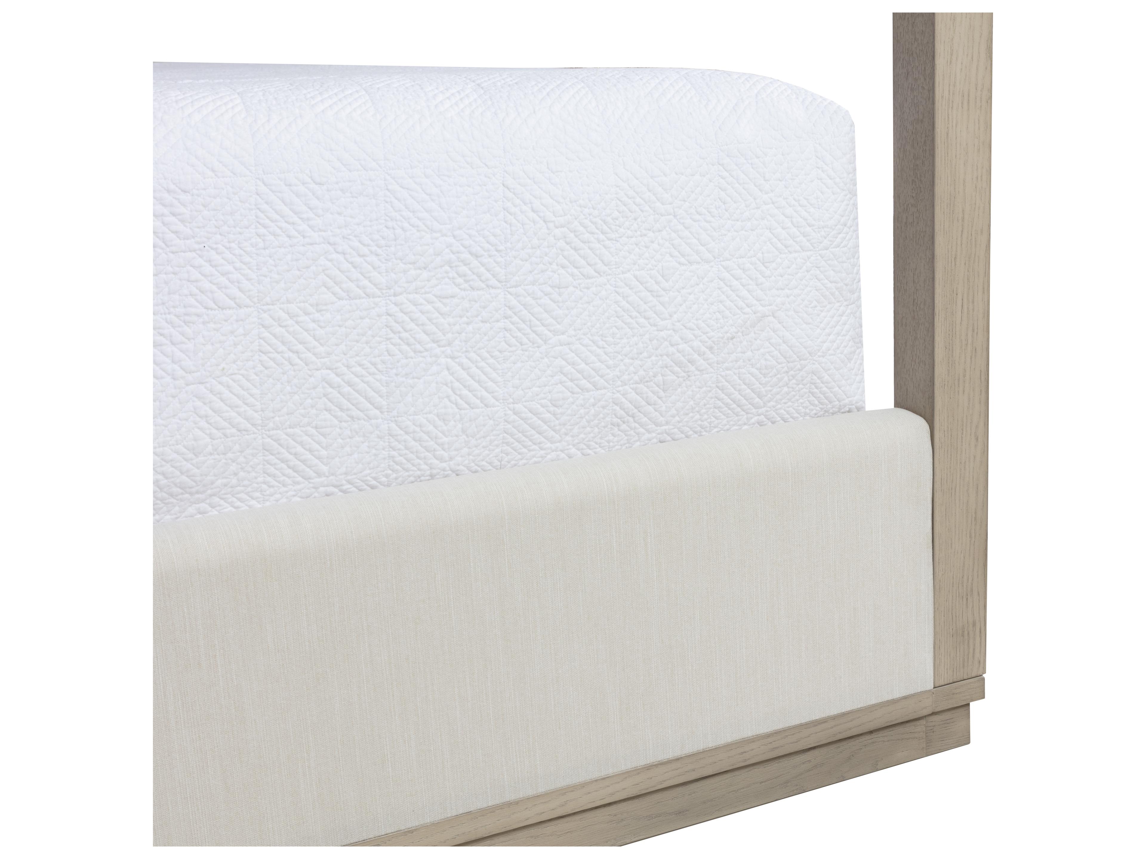Sunpan Hoyos Topaz Beige Oak Wood King Four Poster Bed