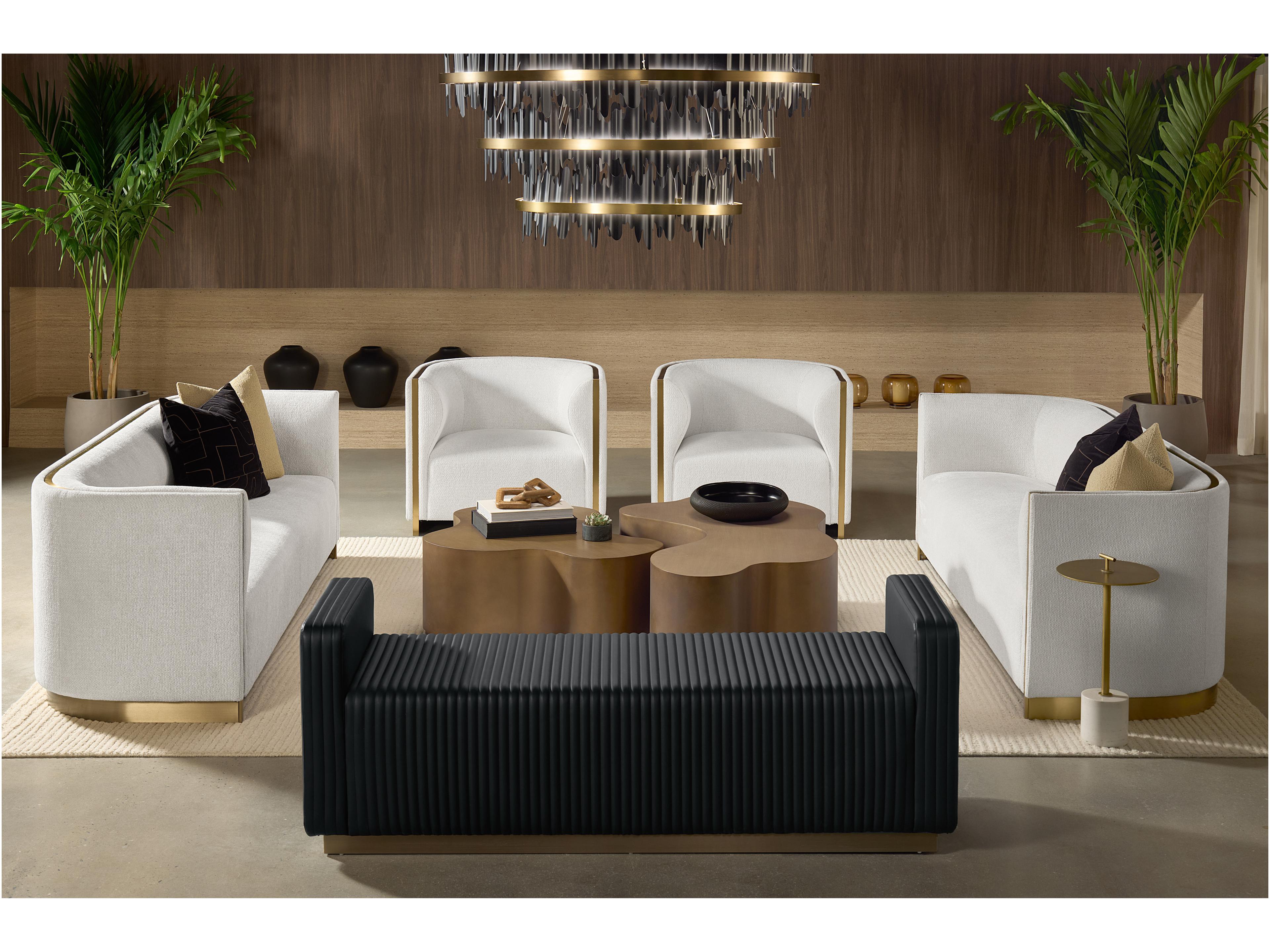 Sunpan Odette Maven Black Faux Leather Accent Bench