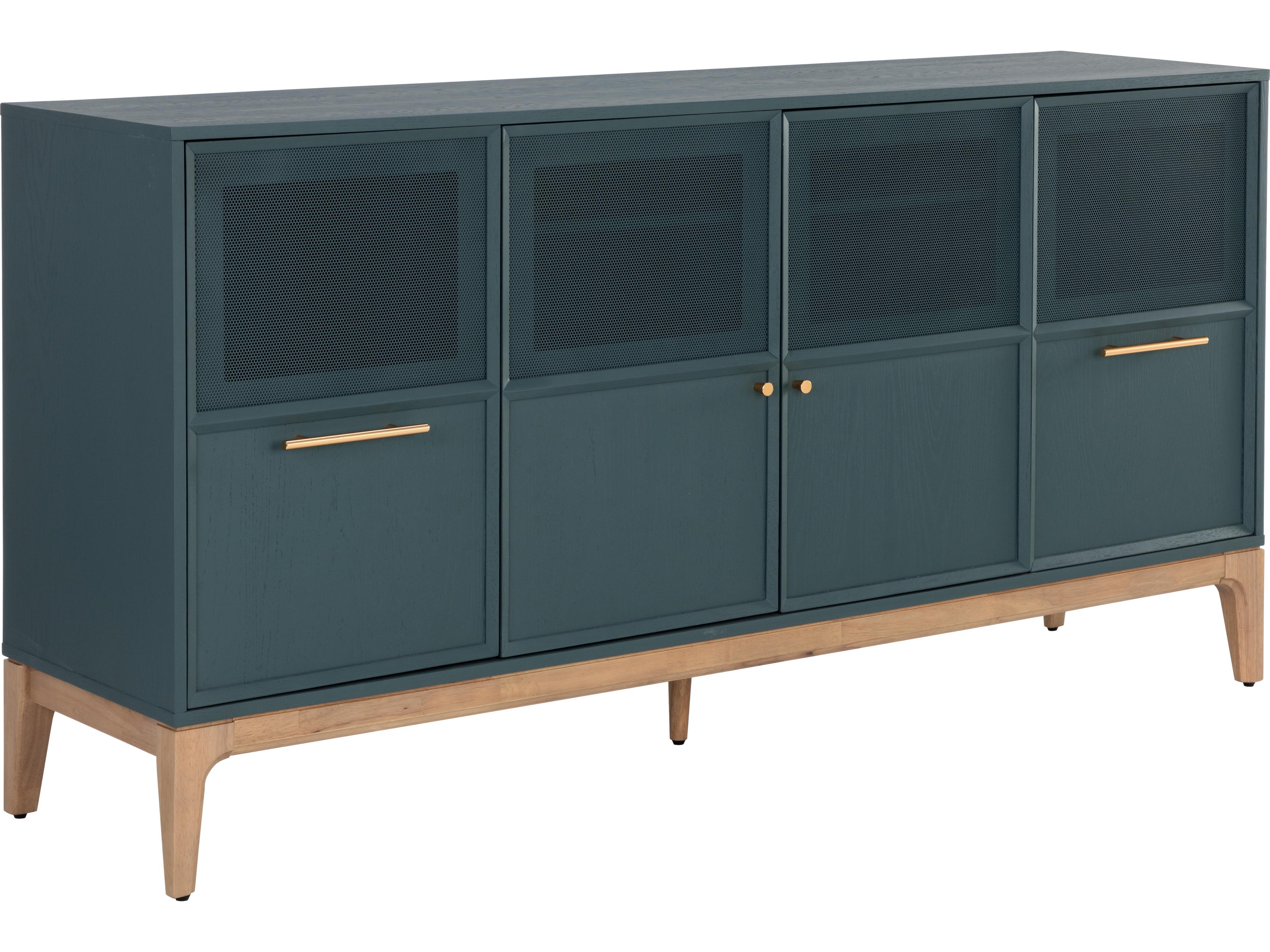 Sunpan Rivero 71" Oak Wood Teal Sideboard