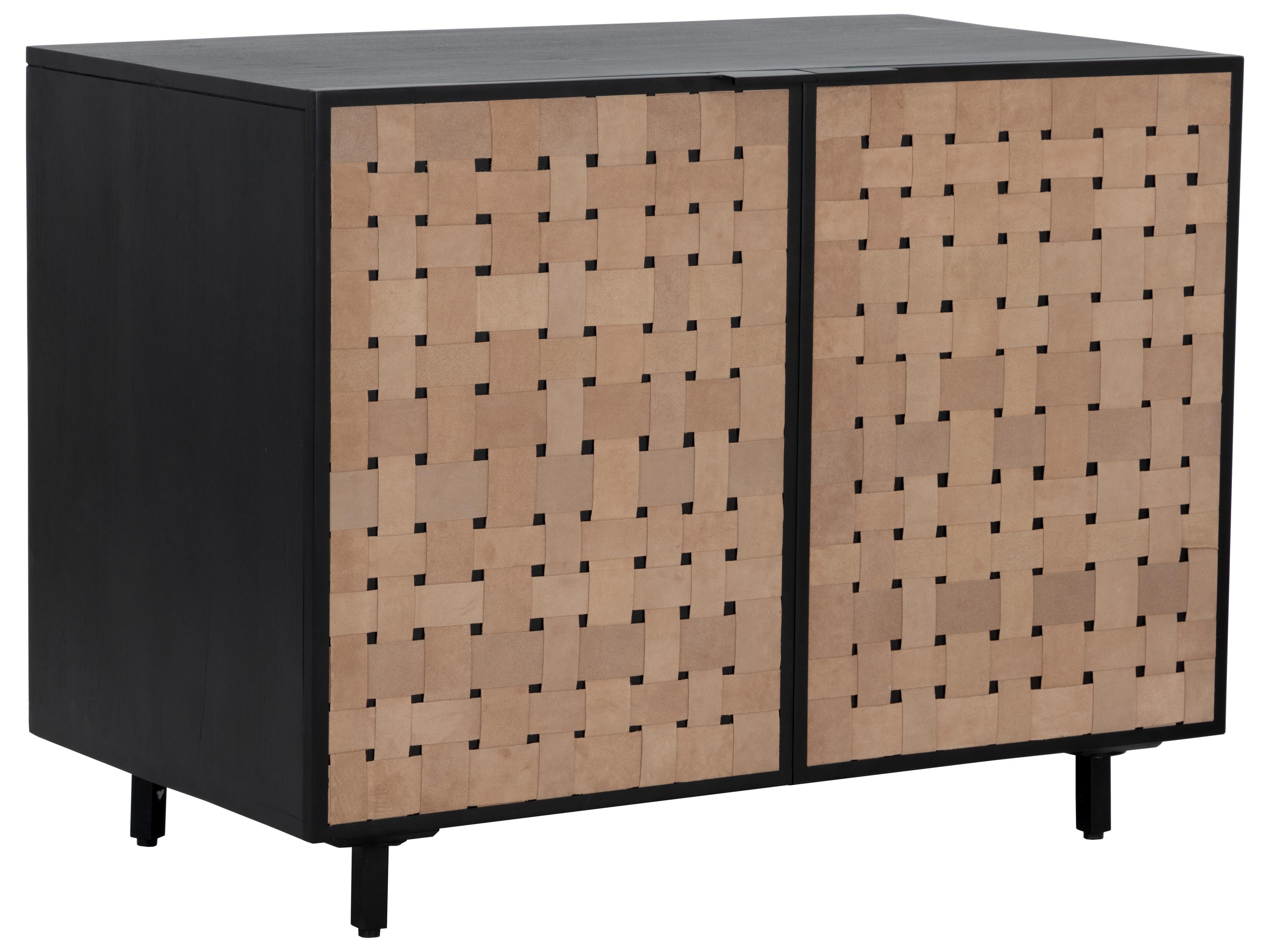 Omari 40" Suede Light Tan Leather Sideboard