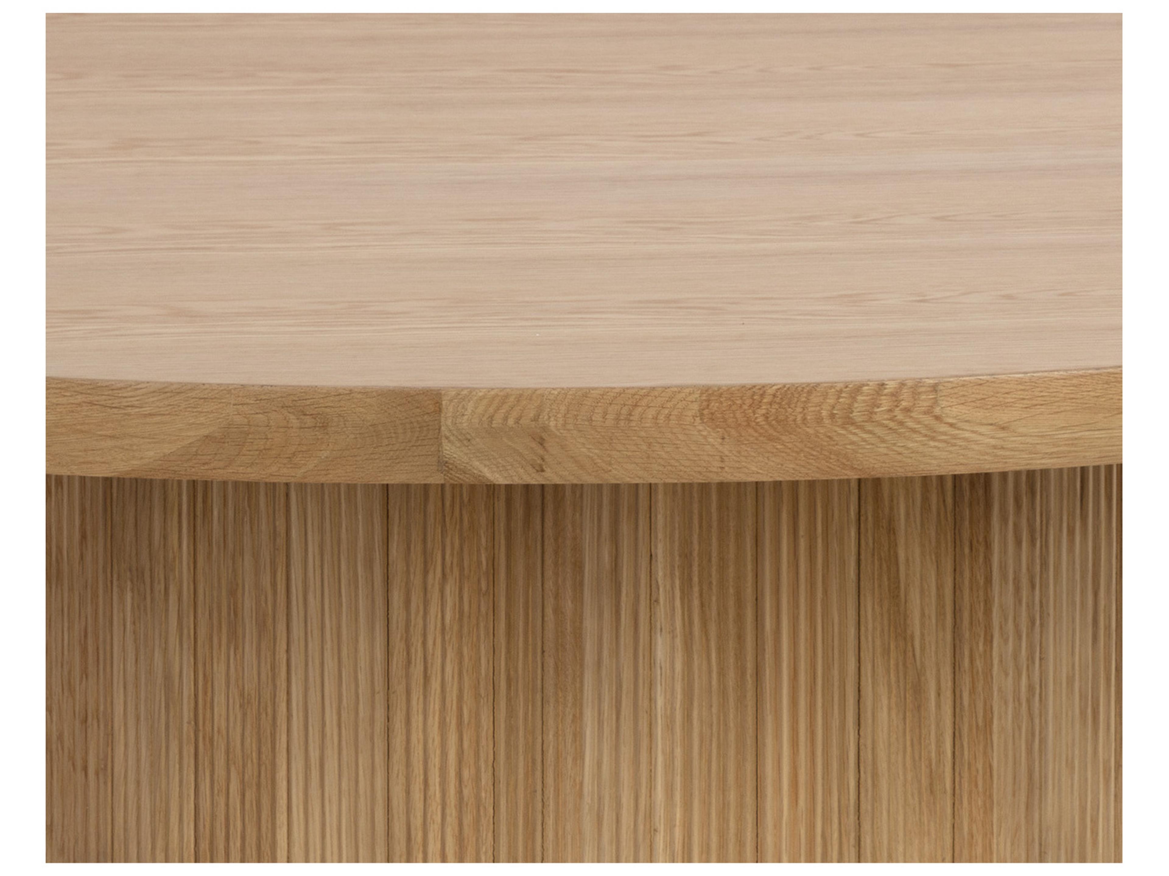 Sunpan Kalla Round Wood Rustic Oak Dining Table