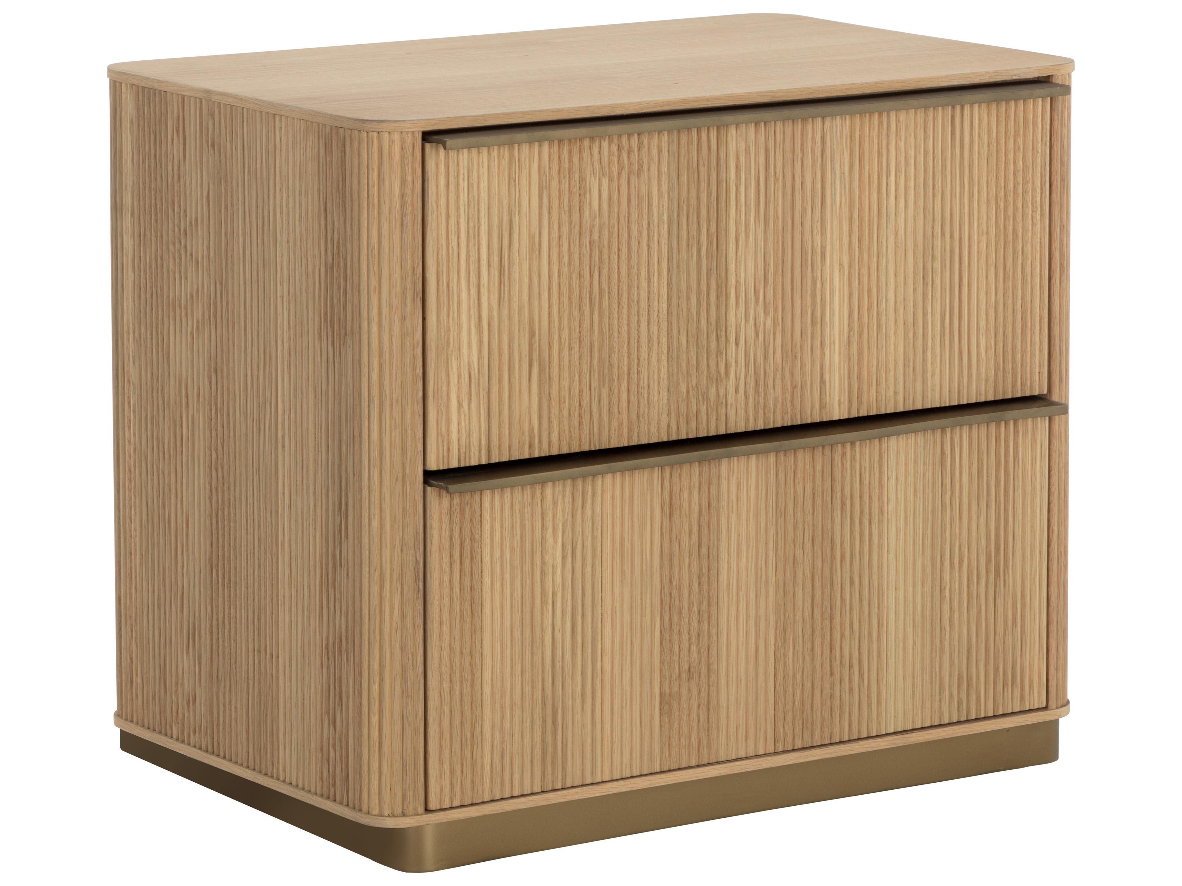 Sunpan Kalla 2-Drawers Oak Wood Nightstand