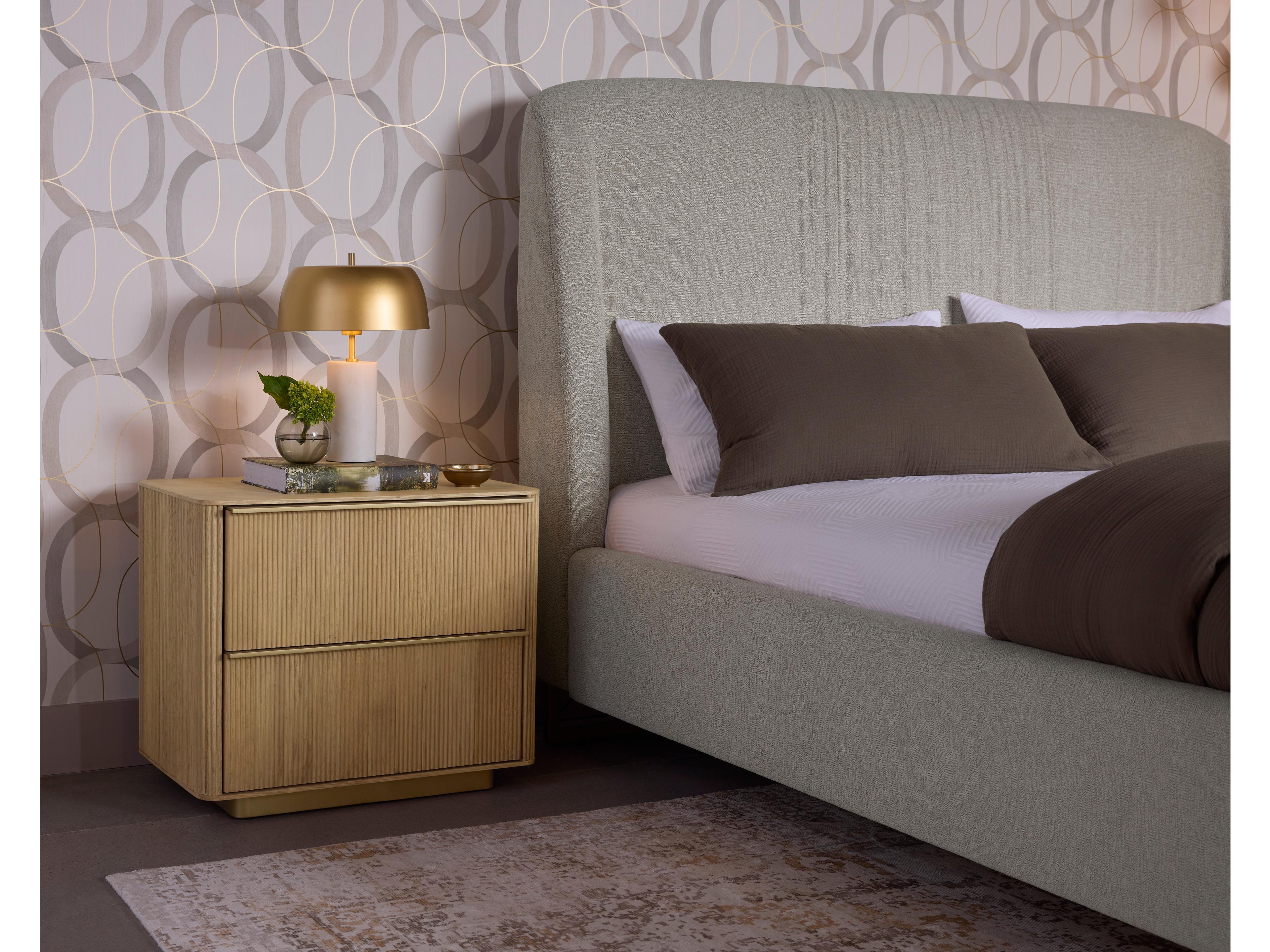 Sunpan Kalla 2-Drawers Oak Wood Nightstand