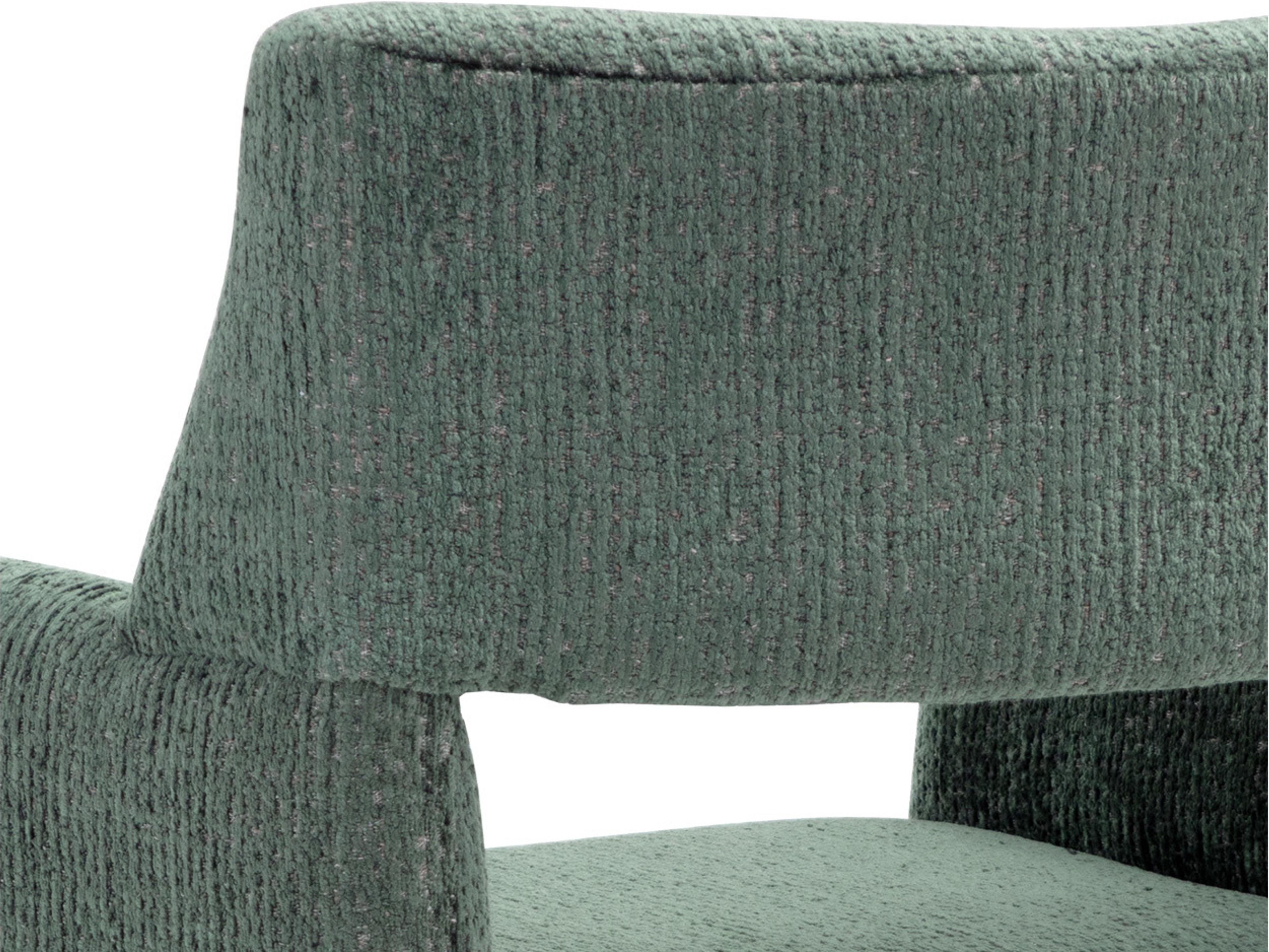 Sunpan Greco Green Upholstered Arm Dining Chair