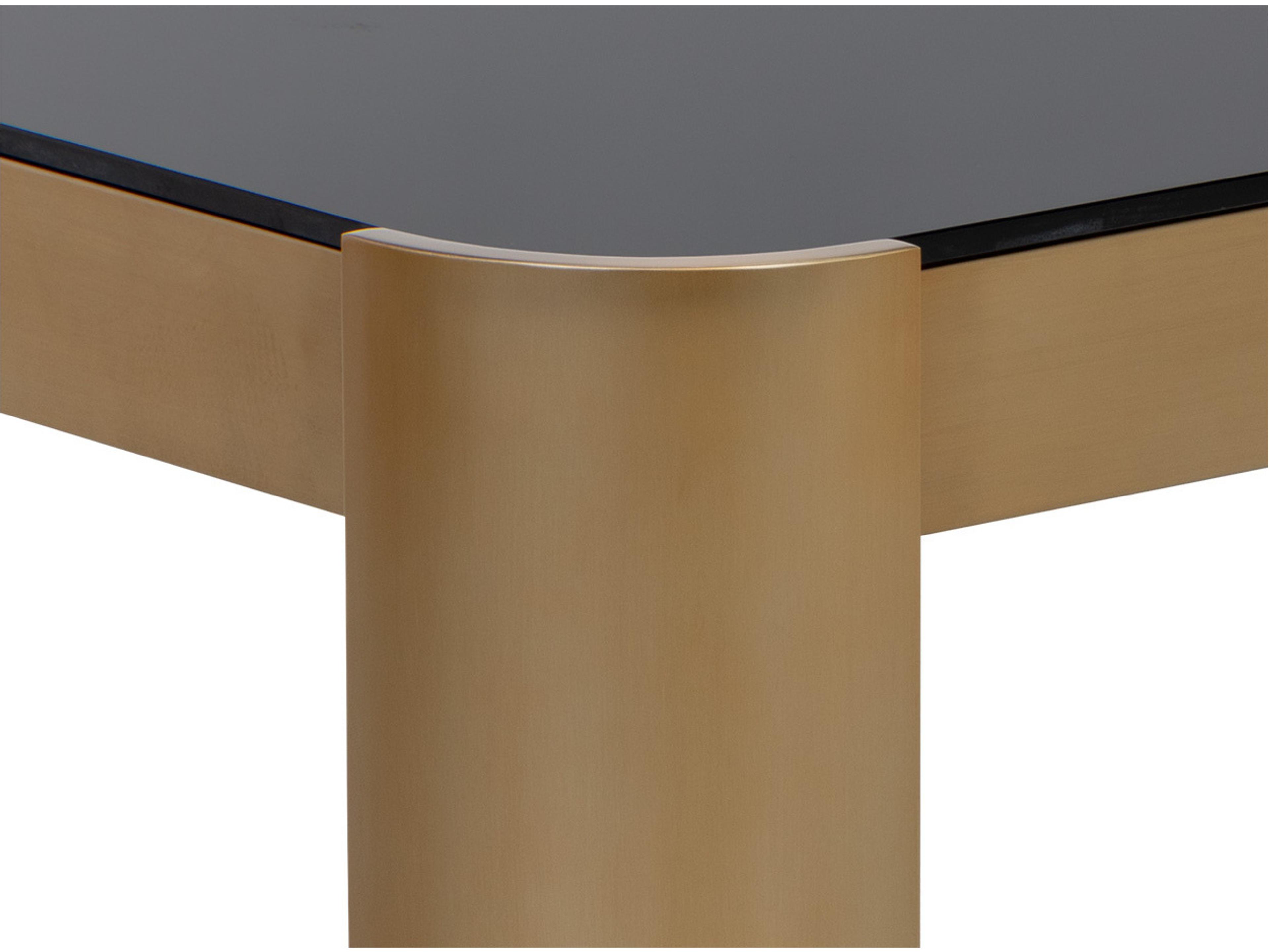 Sunpan Irvine Rectangular Glass Black Gold Coffee Table