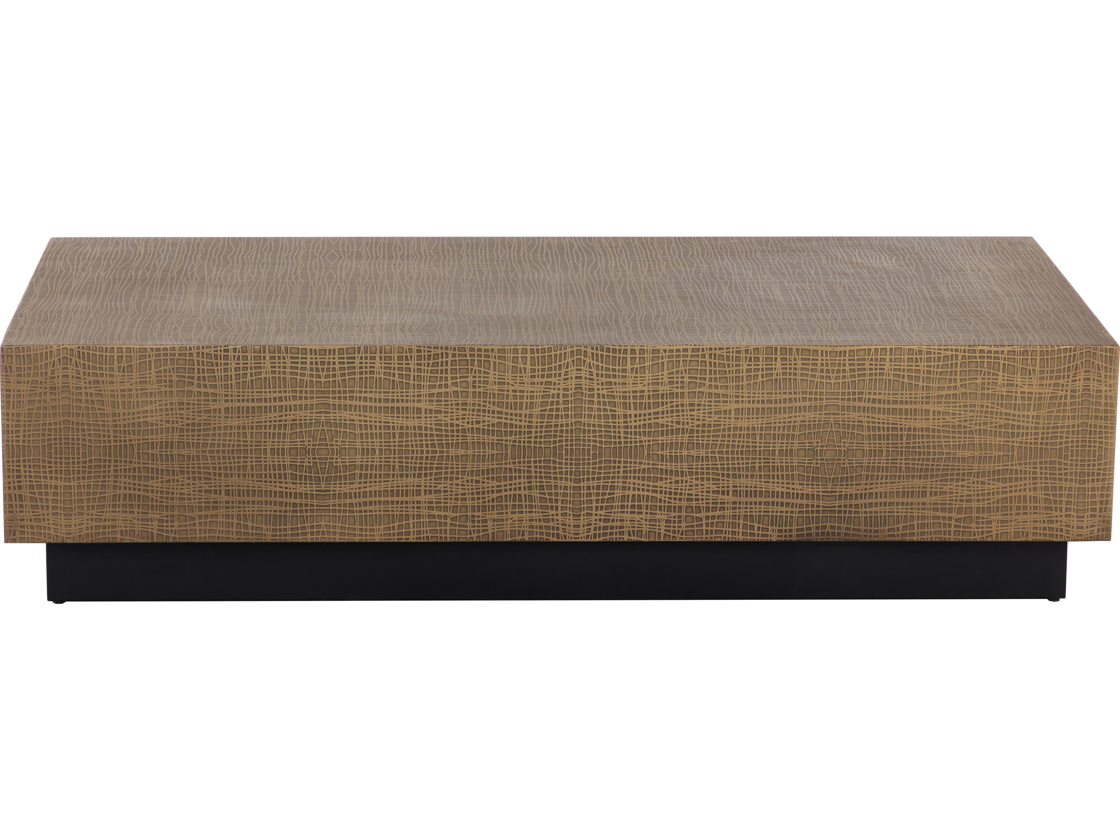 Sunpan Albans Rectangular Metal Antique Brass Black Coffee Table